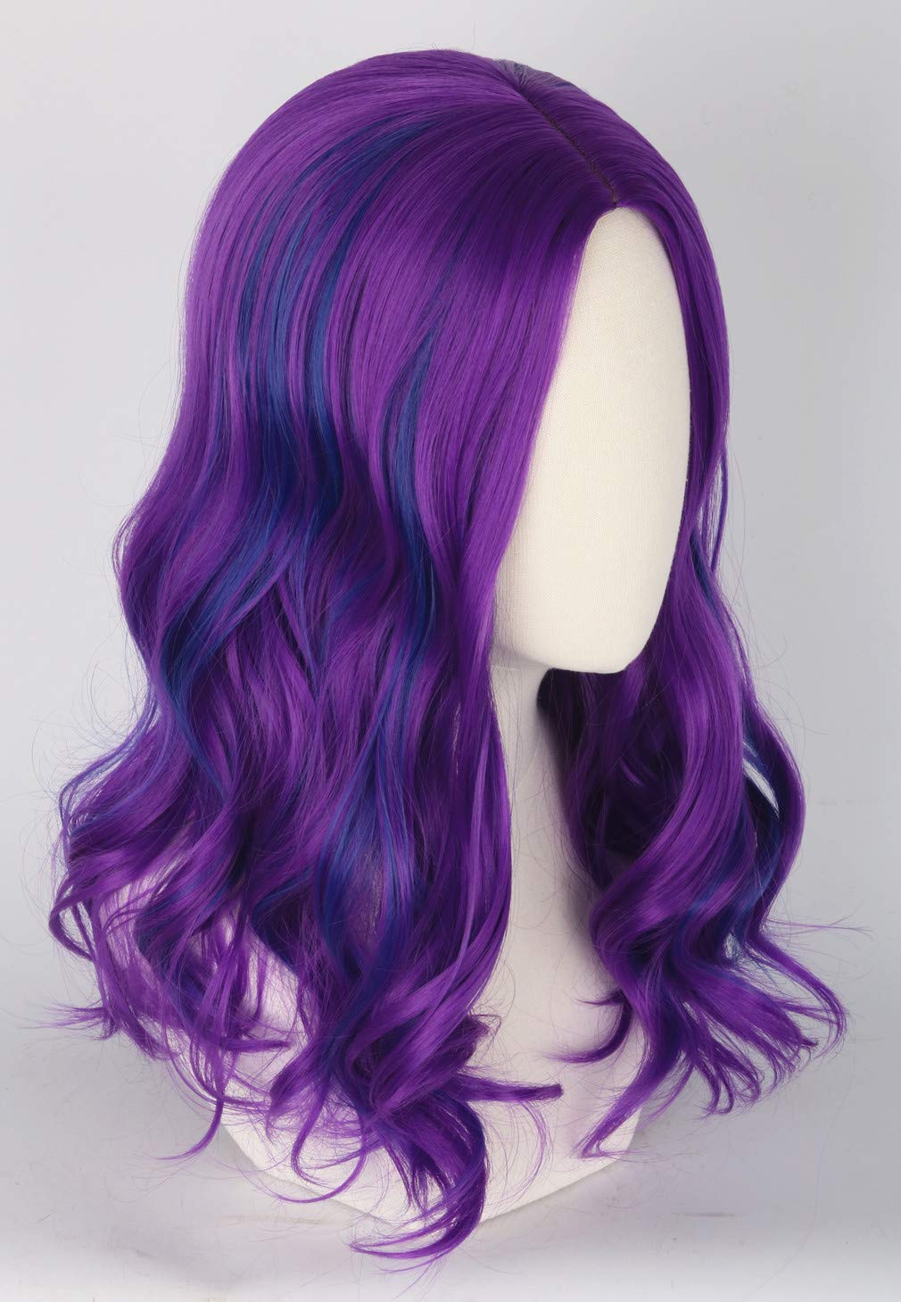 Topcosplay Purple Mixed Blue Wigs for Kids Girls Mal wig Halloween Costume Cosplay Wig