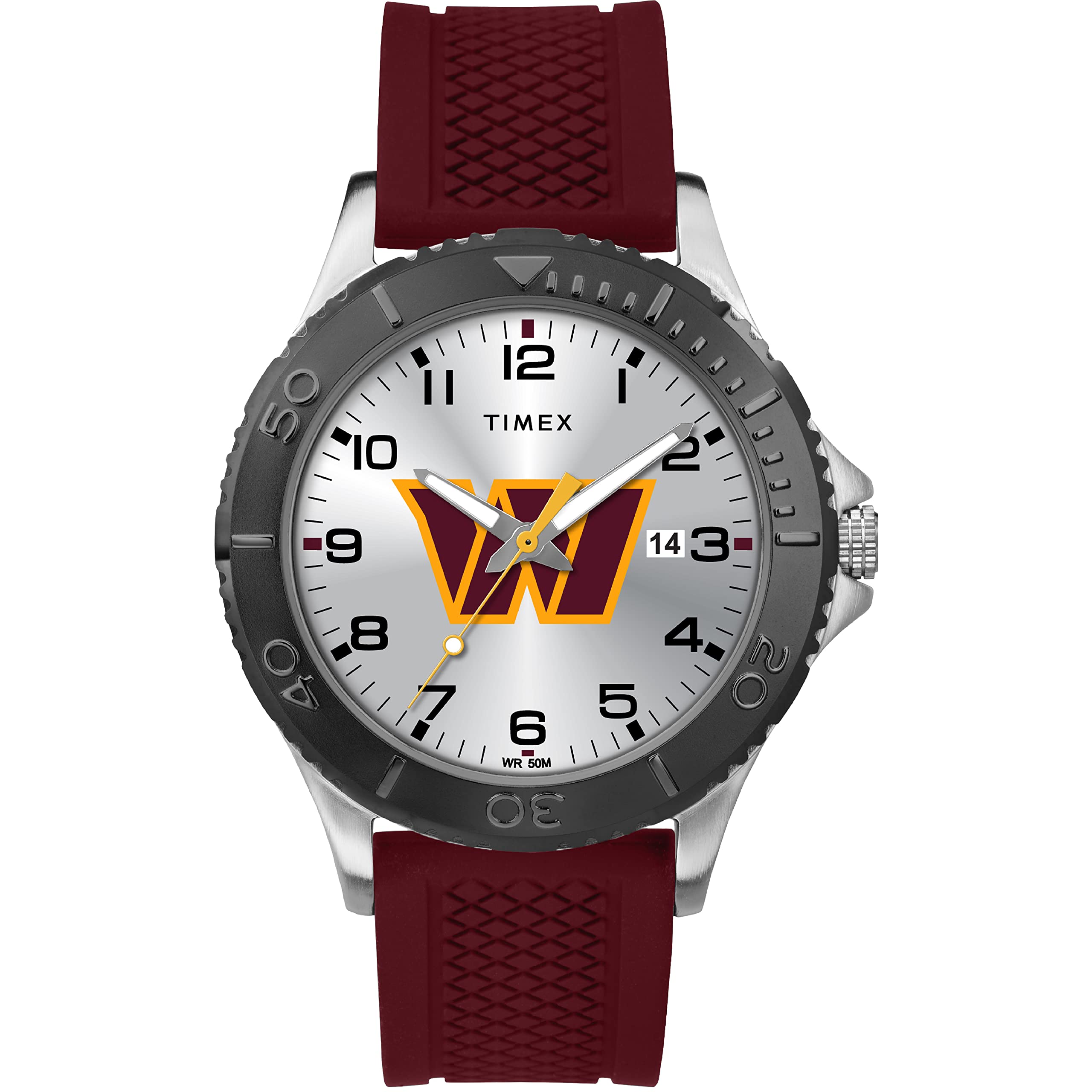 Timex Tribute Men's NFL Gamer 42mm Watch - Washington Commanders with Crimson Silicone Strap