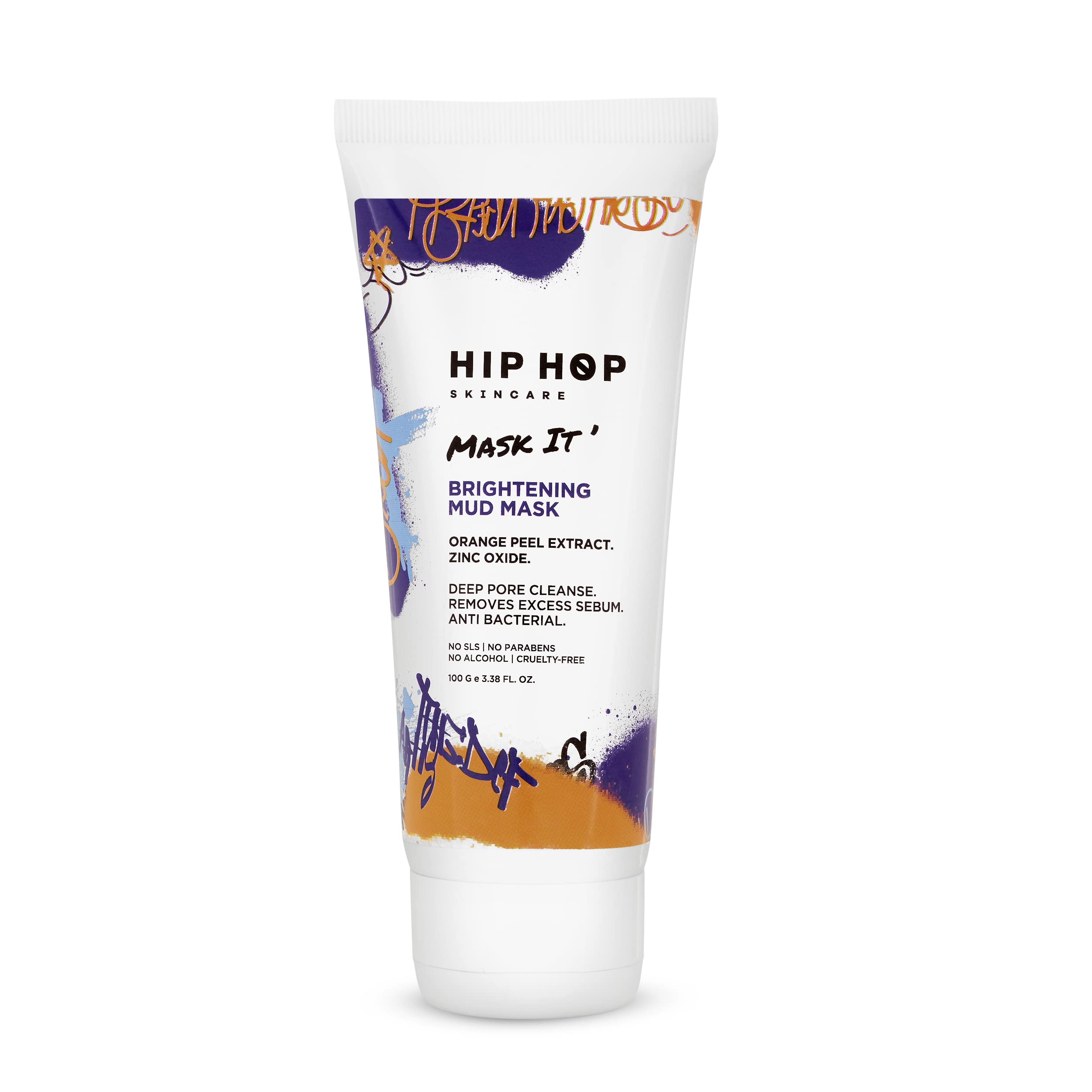 Hiphop Skincare Mask It Brightening Mud Face Mask For Pore Cleansing Oil Control Acne Marks & Even Skin Tone With Glycolic Hyalu