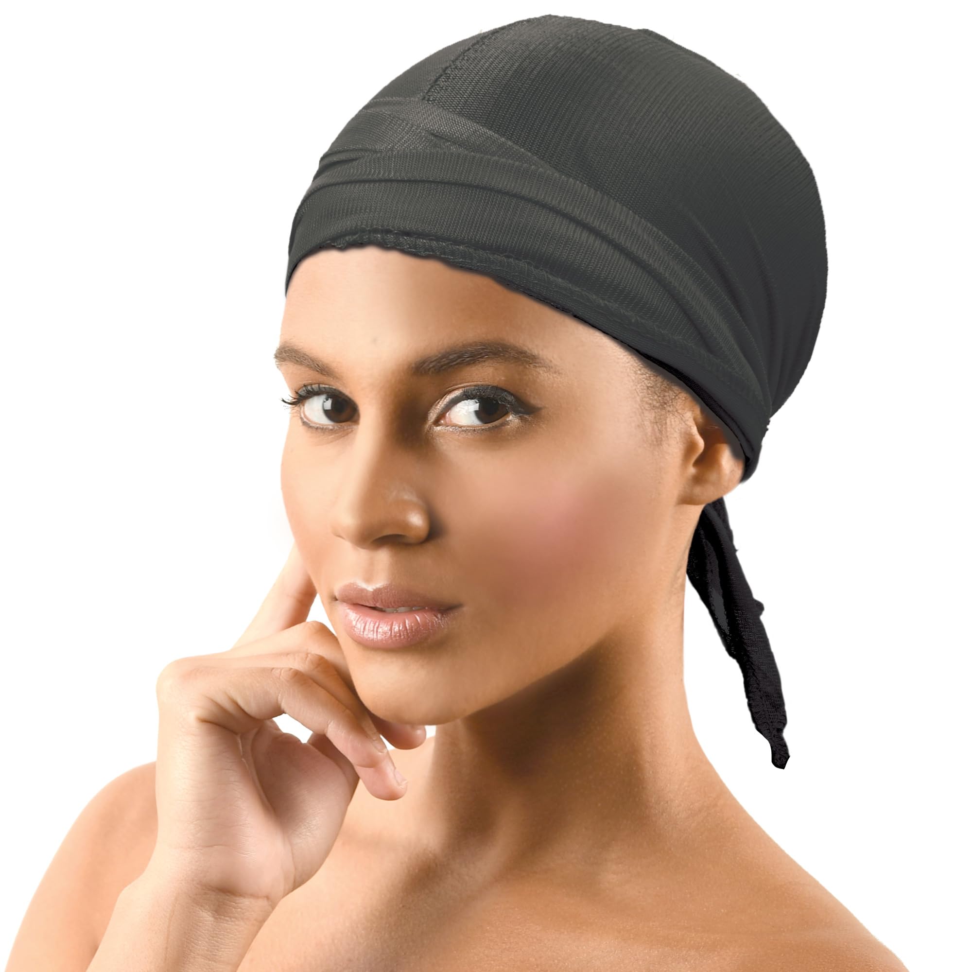 DONNA Satin Wrap, Silk Wraps, Satin Wrap for Womens Hair for Face Wash for Makeup Hair Accessories Headbands BLACK Color