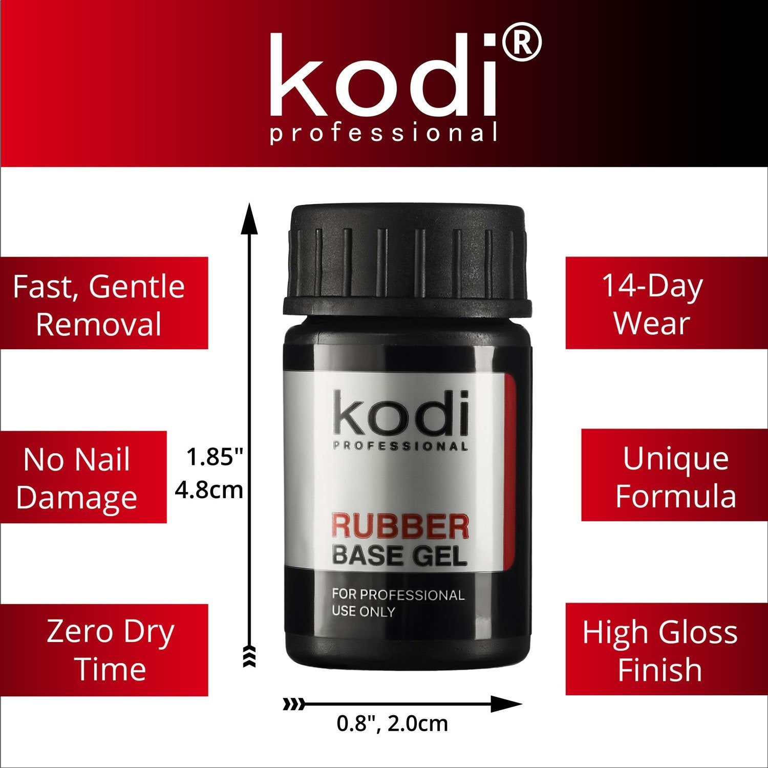 KODI Professional Rubber Top & Base Gel Set, 14ml, Soak Off Nail Polish, Non-Toxic, Black, Model SG_B06WD5BW64_US