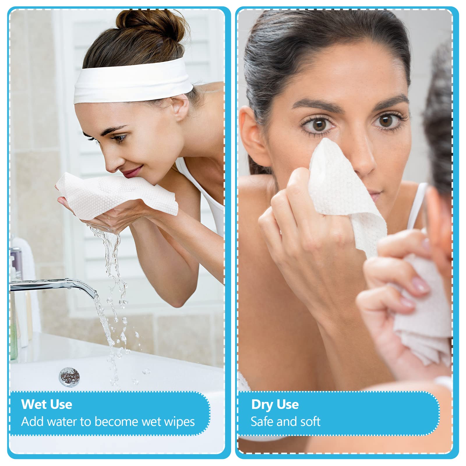 Dry Wipes For Baby,Wet Use Water Wipes,Suitable As Diaper Wipes,JANROS Clean Face Towels Disposable,Upgraded Thickened Disposabl