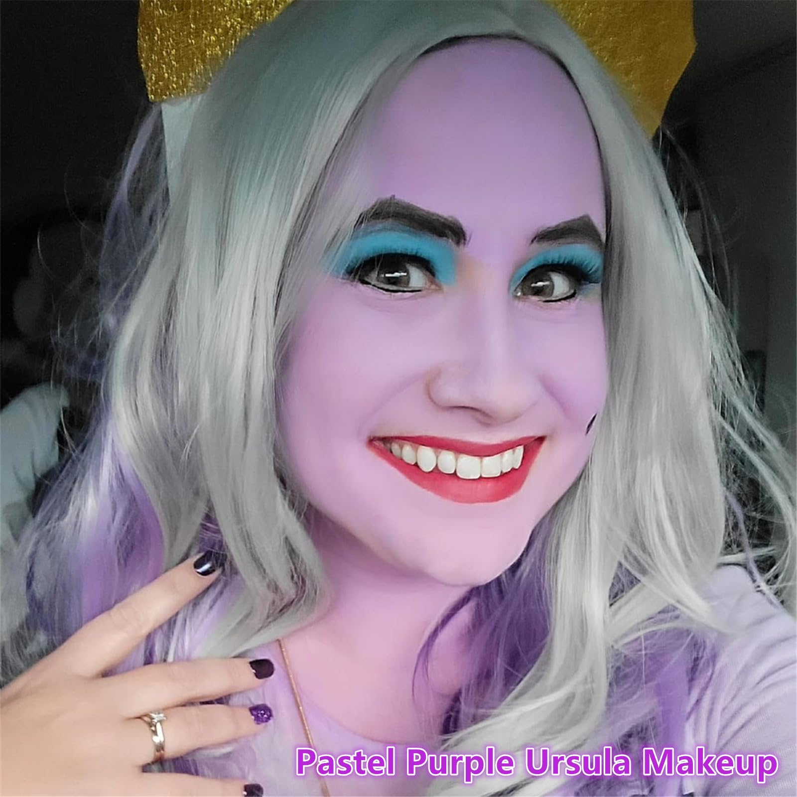 Go Ho Pastel Purple Body Paint Washable(2.37 Oz,70 Ml),Water Based Cream Lavender Face Body Paint For Sfx Cosplay Ursula Costume