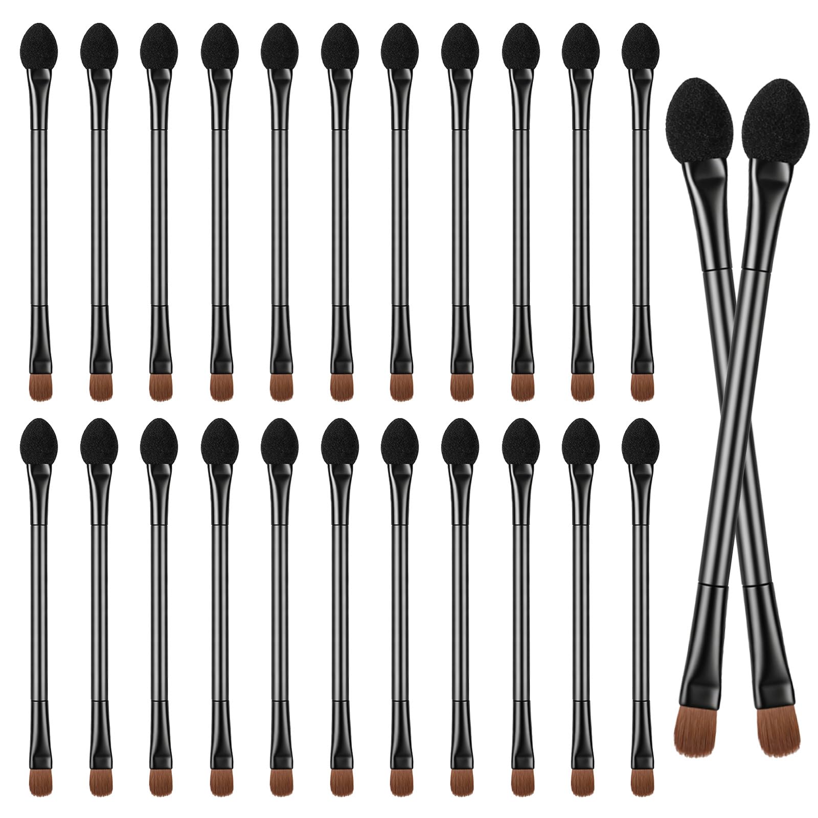 24 PCS Dual End Eyeshadow Smudge Brush 2 in 1 Eyeshadow Sponge Concealer Brush Double Sided Eyeshadows Makeup Brushes Eyeshadows