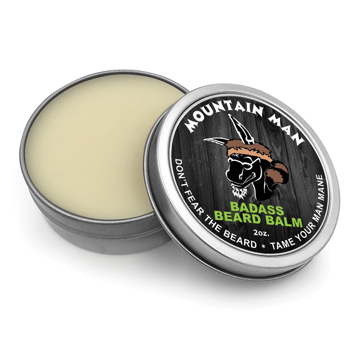 Badass Beard Care Beard Balm - Mountain Man Scent, 2 Ounce - All Natural Ingredients, Keeps Beard And Mustache Full, Soft And He