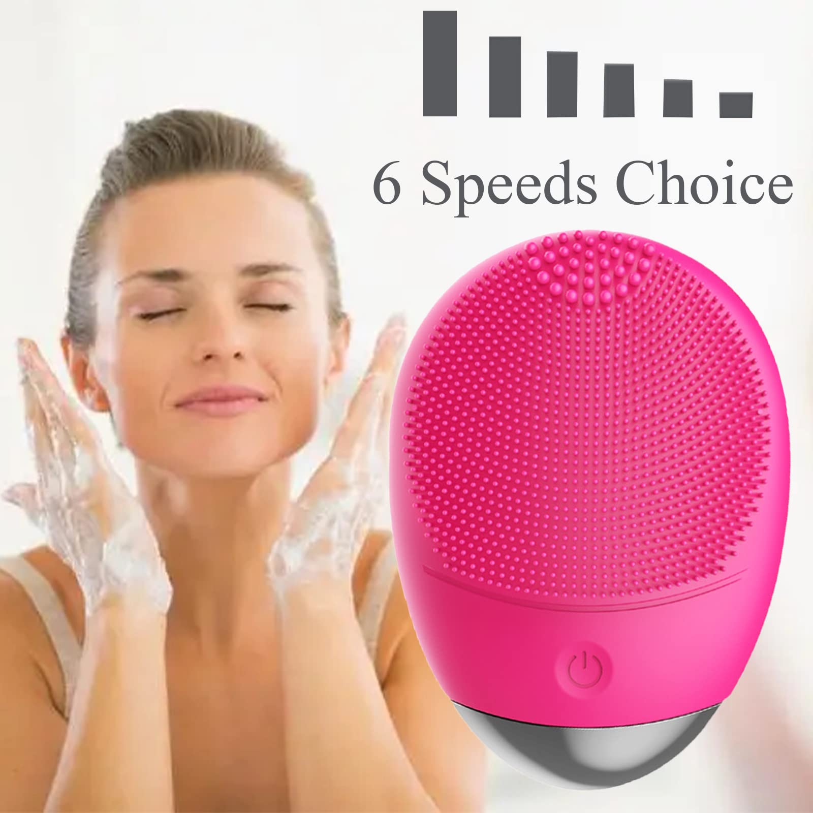 Facial Cleansing Brush, 3-In-1 Electric Soft Silicone Waterproof Face Scrubber, Usb Rechargeable Ipx7 Waterproof Sonic Vibrating