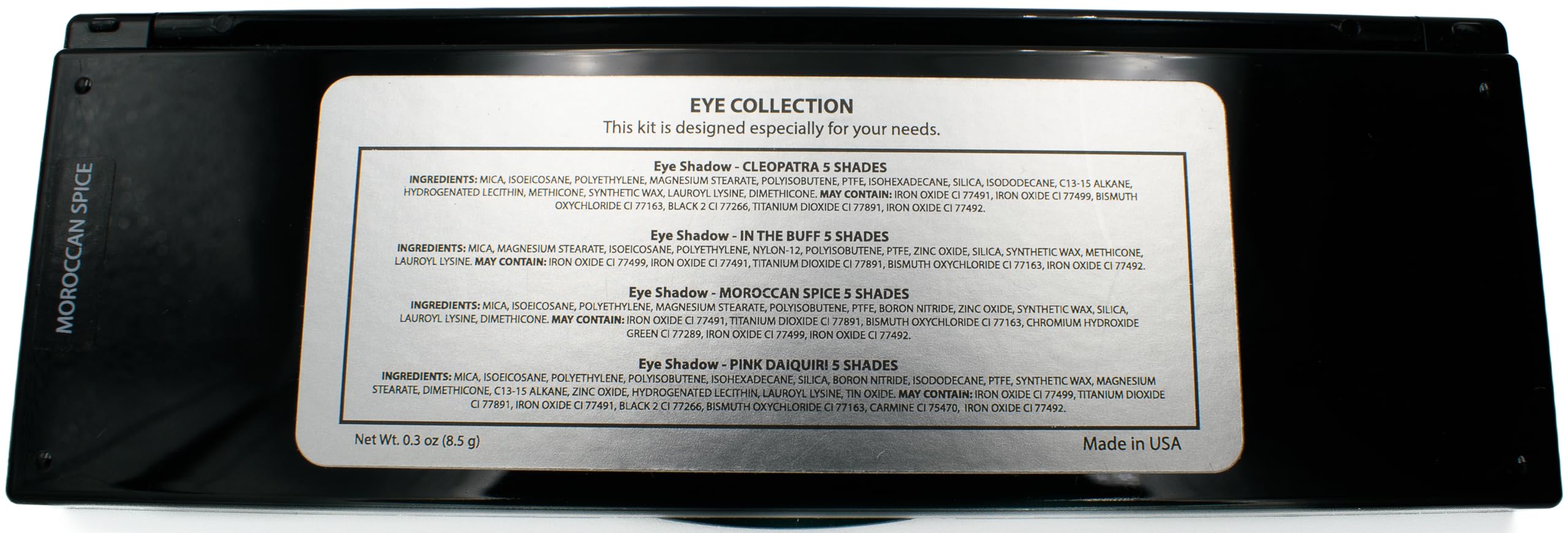 Pure Ziva Moroccan Spice Shimmer White, Olive Green, Gold, Copper Penny Red, And Light Matte Orange Vegan Eyeshadow Palette; Tal