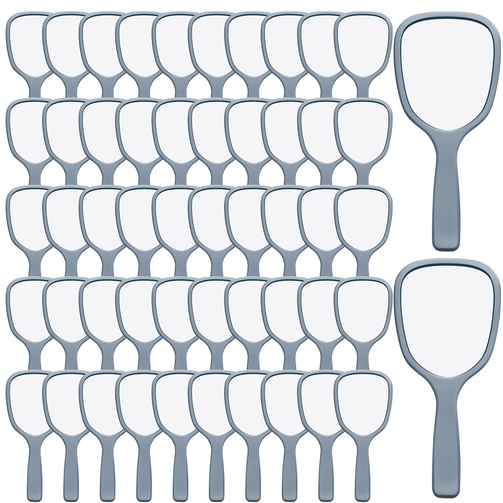 Vinsot 50 Pcs Handheld Mirror Bulk Small Hand Mirrors with Handle Plastic Portable Daily Makeup Tools for Home Travel Camping Da