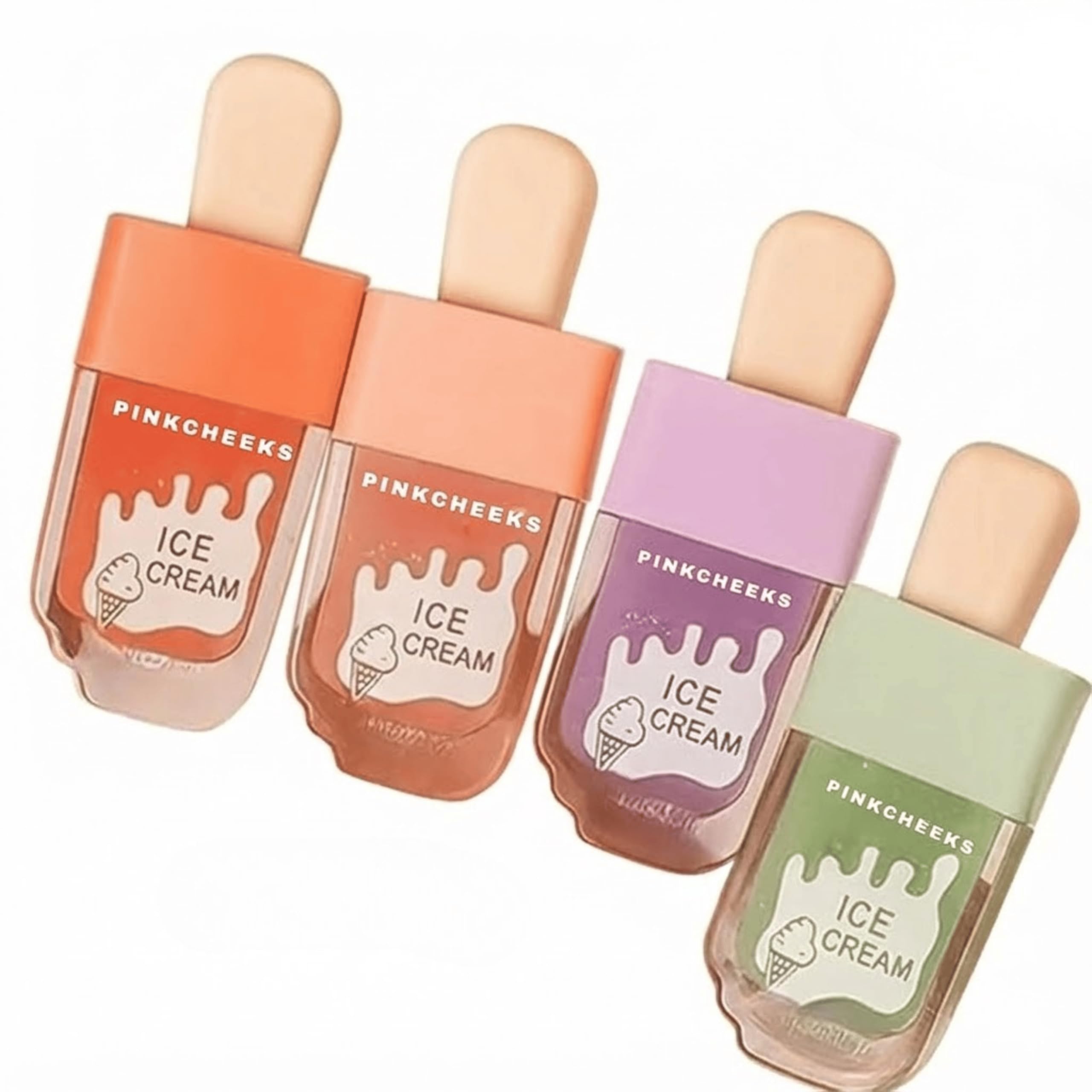4Pc Korean Ice Cream Lip Gloss Set | Moisturizing & Hydrating | LongLasting Glossy Finish Lip Gloss For Women
