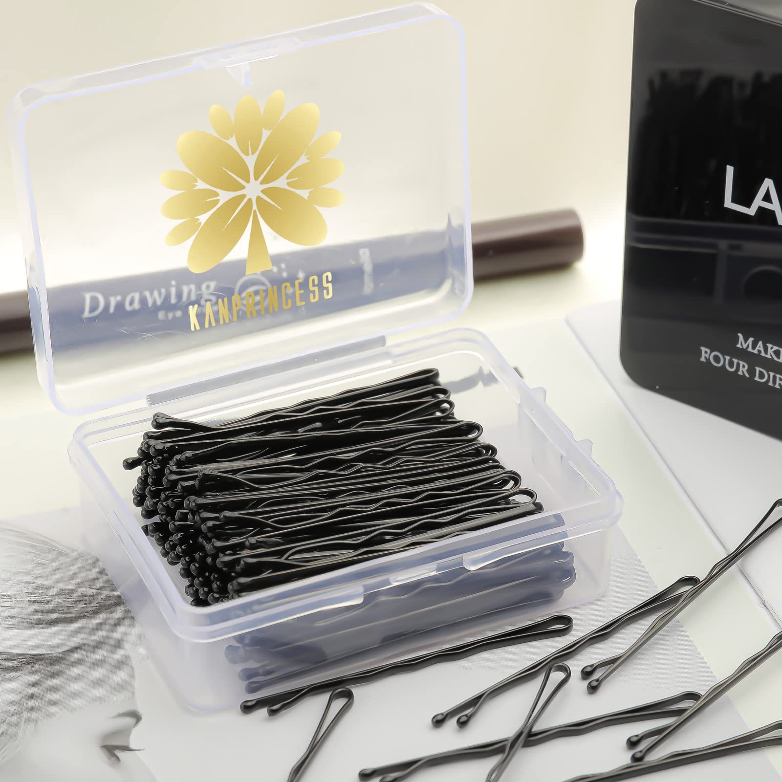 Kanprincess 100Pcs 2Inches Hair Pins Kit Hair Clips Secure Hold Bobby Pins Hair Clips For Women Girls And Hairdressing Salon Wit