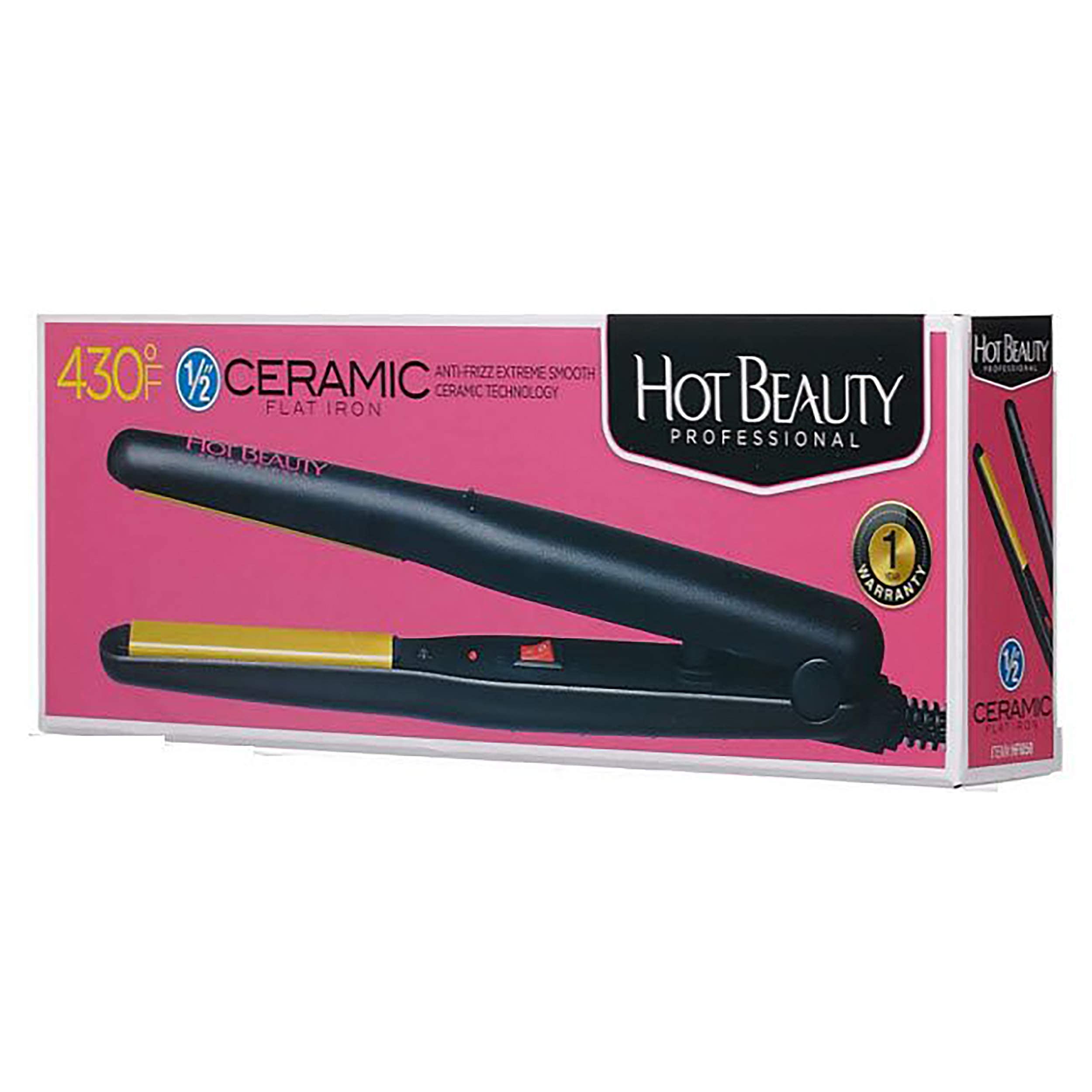 Hot Beauty Kiss Products 1/2 Ceramic Flat Iron, 1 Ea