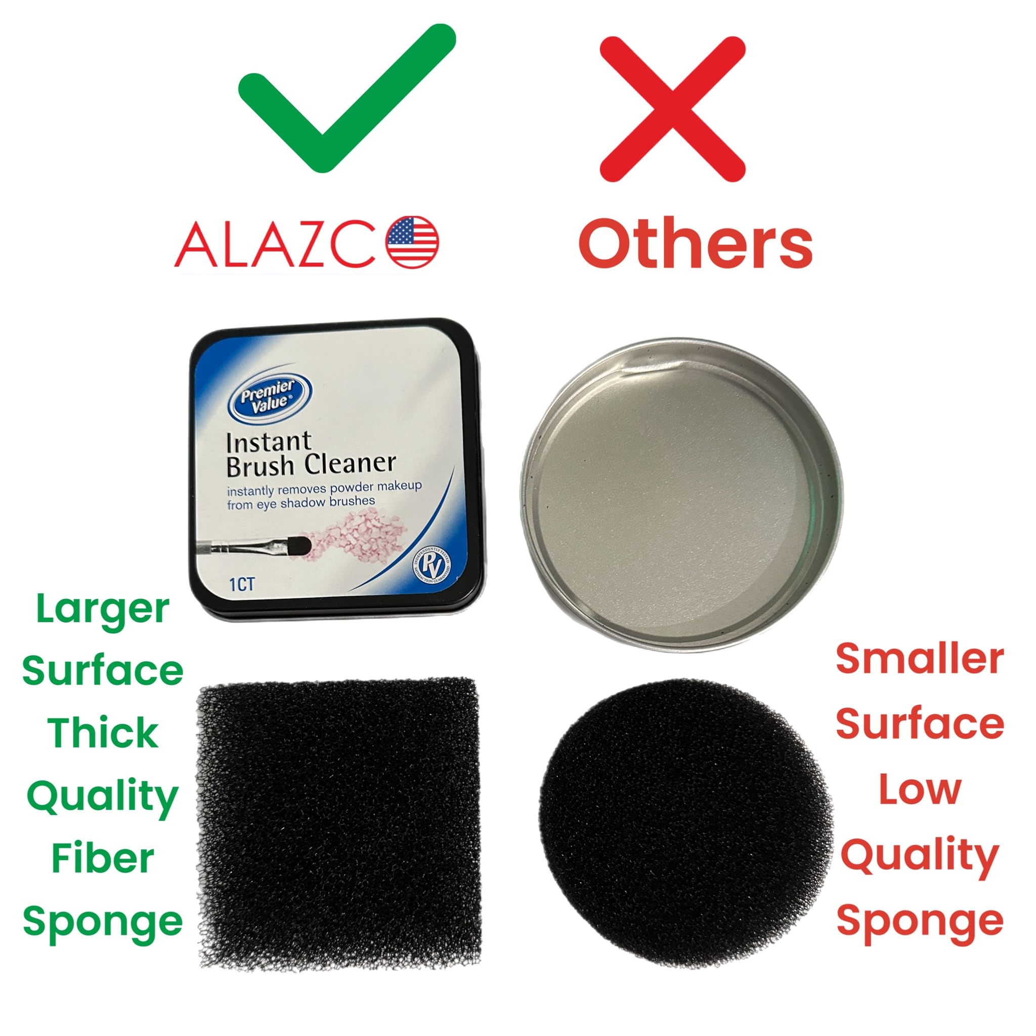 Alazco 1Pk Color Removal Cleaner Sponge Quickly & Easily Clean Makeup Brushes Powder No Water Dry Pigment Brush Cleaner - Switch