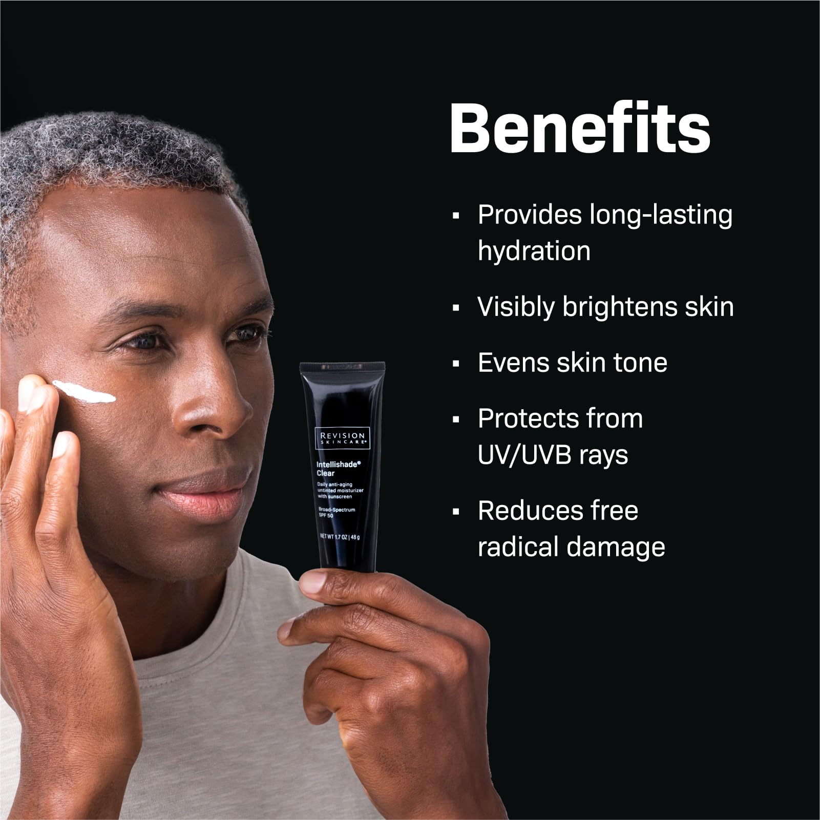 Revision Skincare Intellishade Clear, Anti Aging Daily Moisturizer With Spf 50, Untinted And Oil Free, With Peptides And Hyaluro