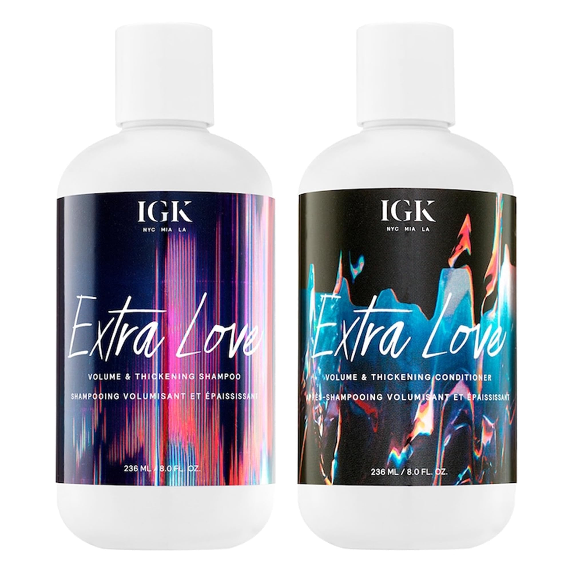 IGK EXTRA LOVE Volume & Thickening Shampoo and Conditioner Set | Lightweight + Supports Scalp + Balance Oil | Vegan + Cruelty Fr