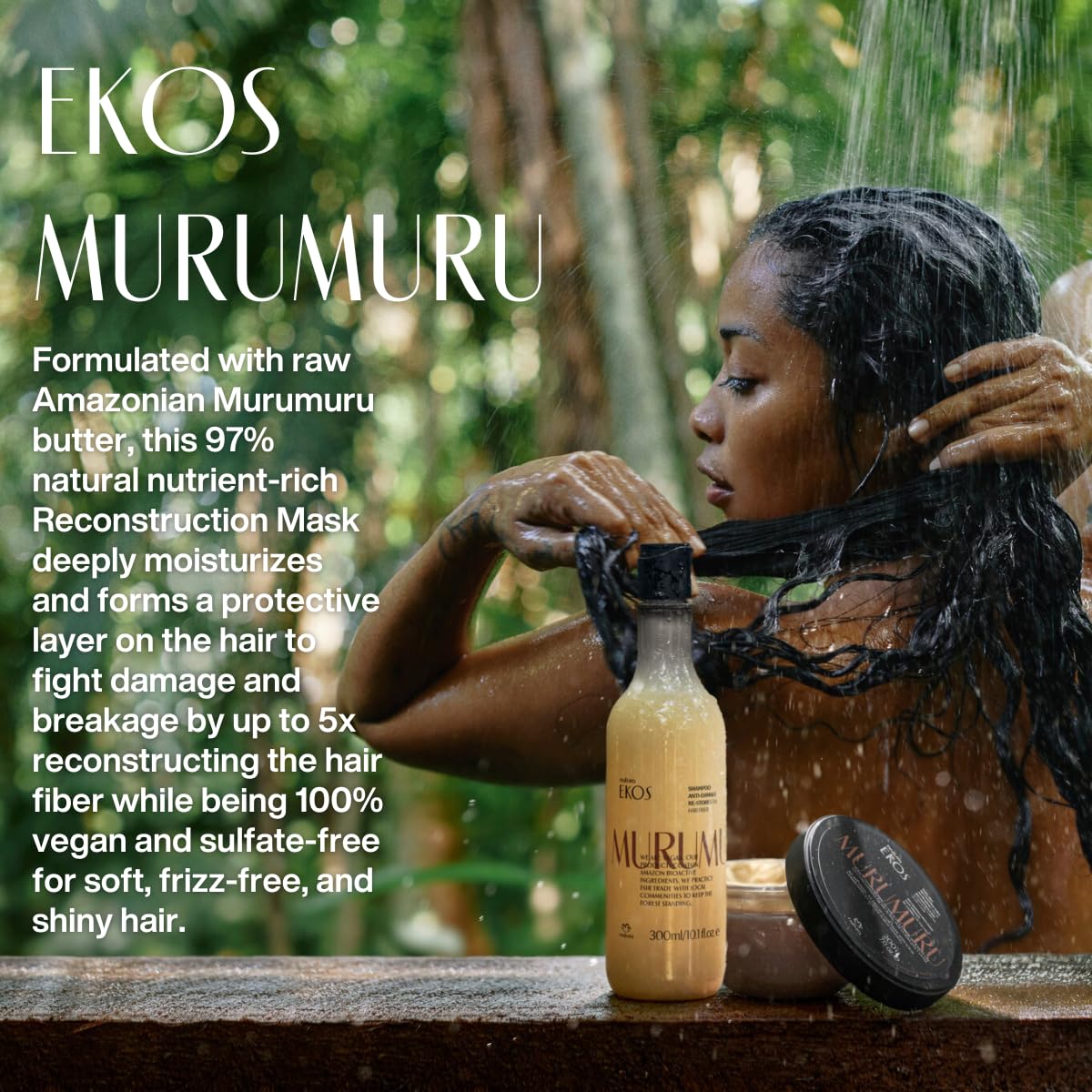 natura Ekos Murumuru Reconstruction Hair Mask - Reduce Breakage & Rebuild Hair Fiber - Intensely Repairs & Protects From Damage