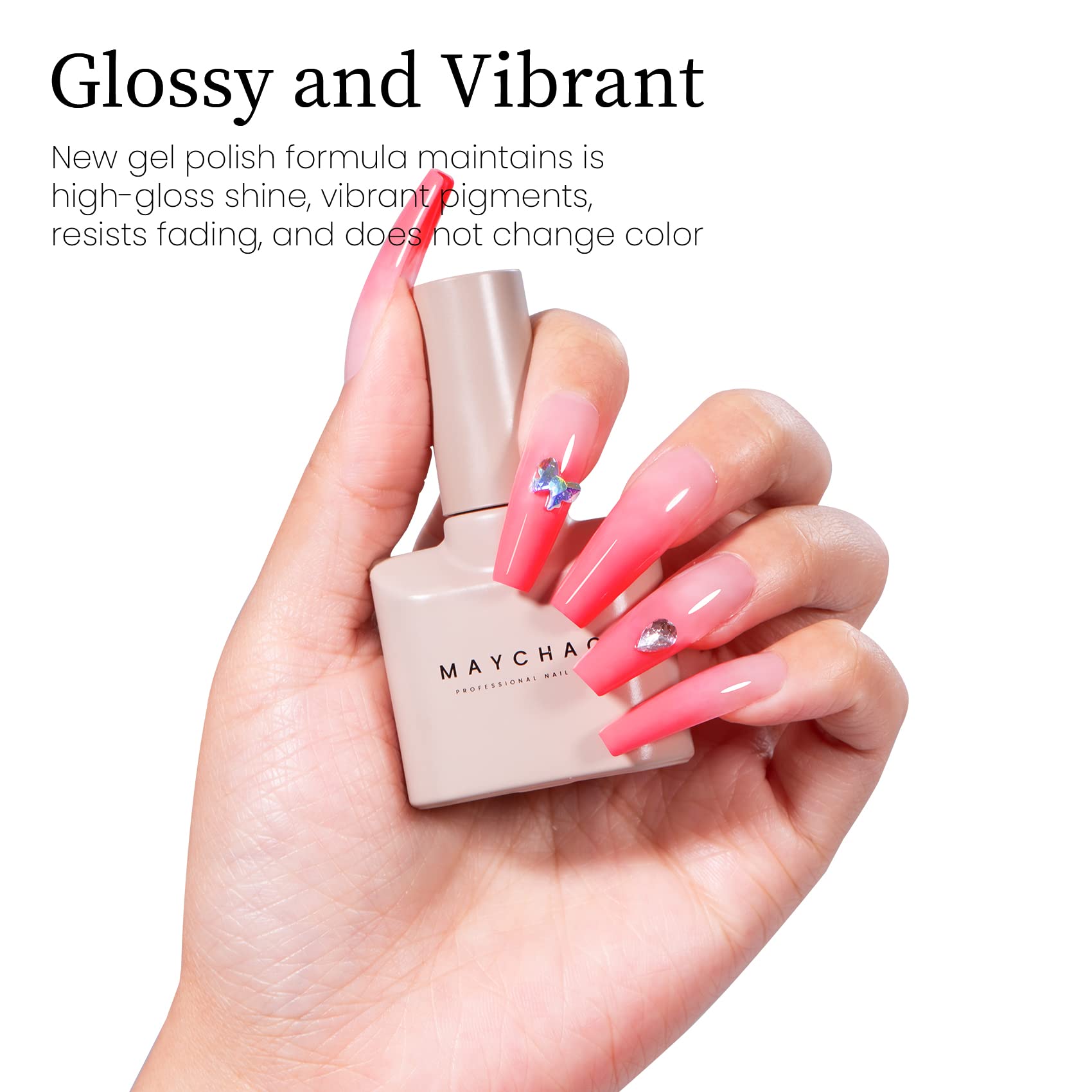 Maychao 15Ml Pink Gel Nail Polish 1Pc Pink Lemonade Gel Polish Soak Off Uv Led Nail Polish Nail Art Starter Manicure Salon Diy A