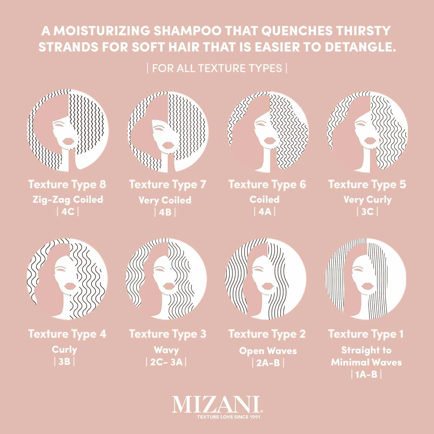 Mizani Moisture Fusion Moisture Rich Shampoo | Gently Cleanses & Conditions Hair | With Argan Oil | For Dry Hair | 33.8 Fl. Oz