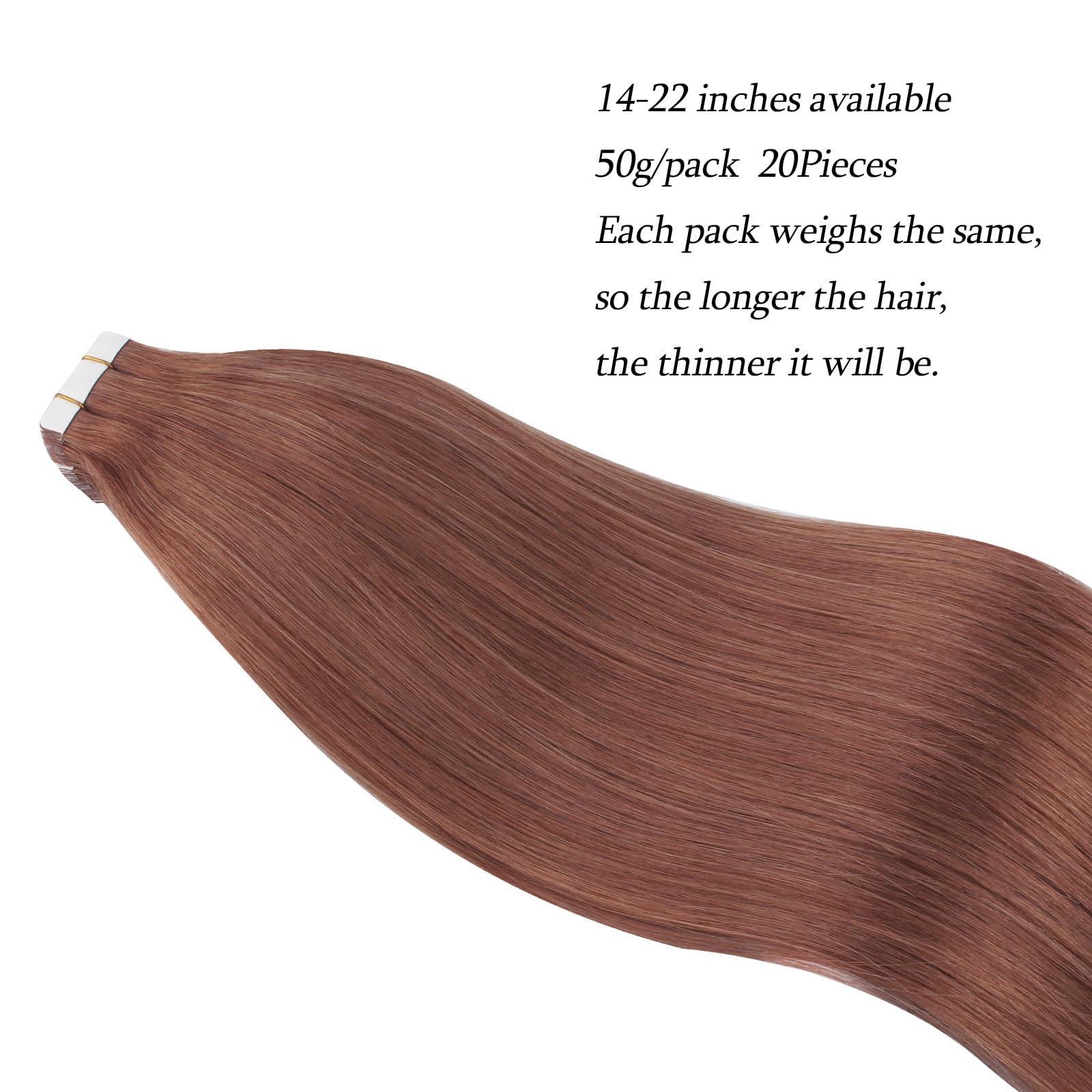 Abh Amazingbeauty Hair Semi-Permanent Real Remi Remy Human Tape In Hair 50G 20Pcs Skin Weft Taped Invisible Seamless Reusable Au