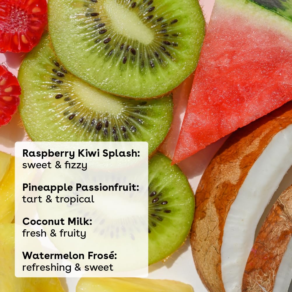 Eos 100% Natural Lip Balms- Coconut Milk, Pineapple Passionfruit, Watermelon Fros   & Raspberry Kiwi Splash, All-Day Moisture Li