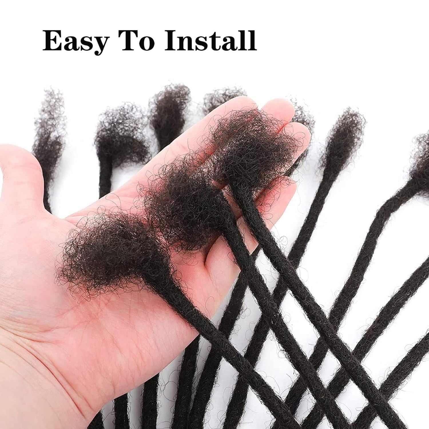 Loc Extension Human Hair 14 Inch 40 Strands 0.4Cm Width 100% Full Handmade Permanent Loc Extension Human Hair For Women/Men Can