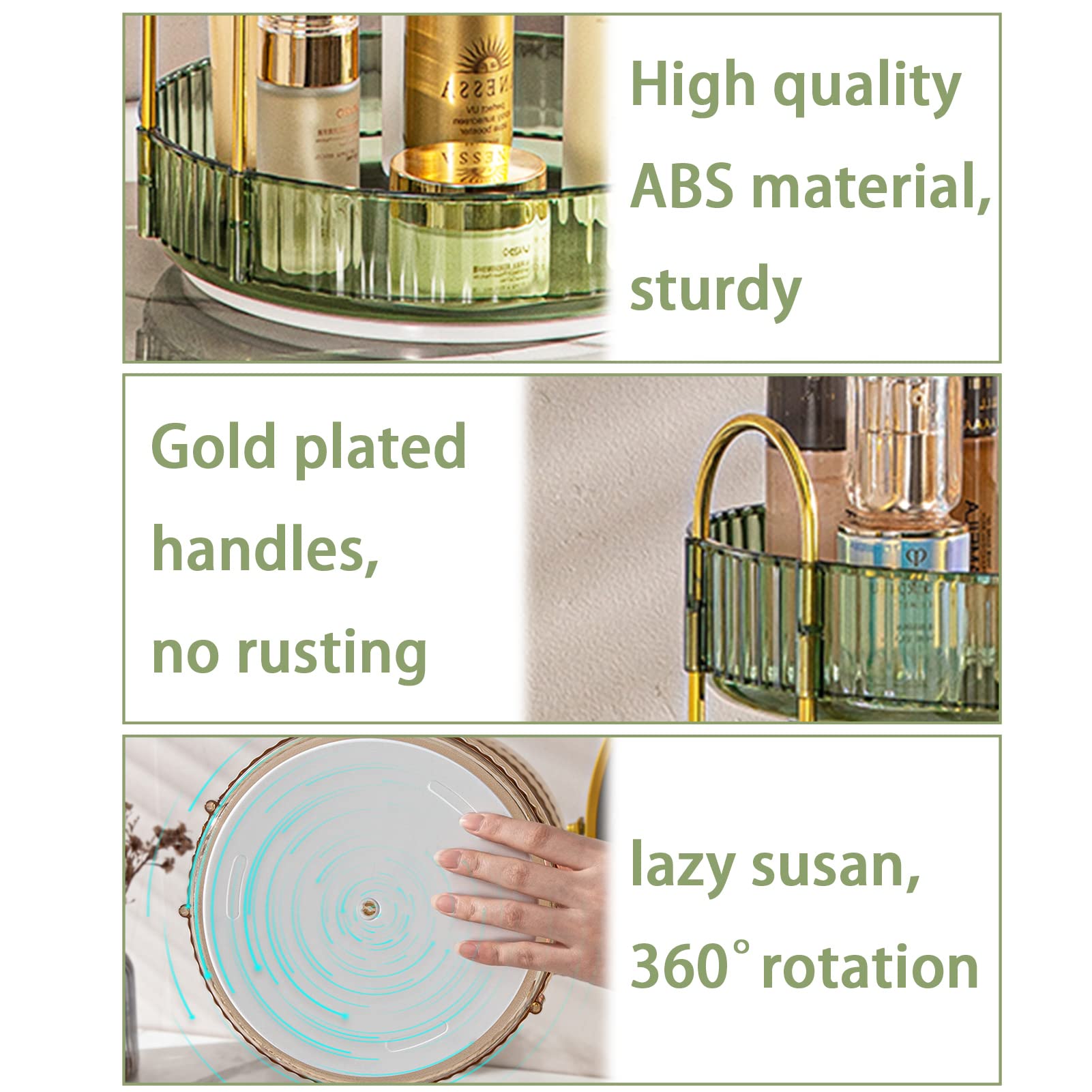 Shuang Qing Rotating Makeup Organizer For Vanity 2 Tier, High-Capacity Skincare Clear Make Up Storage Perfume Organizers Cosmeti