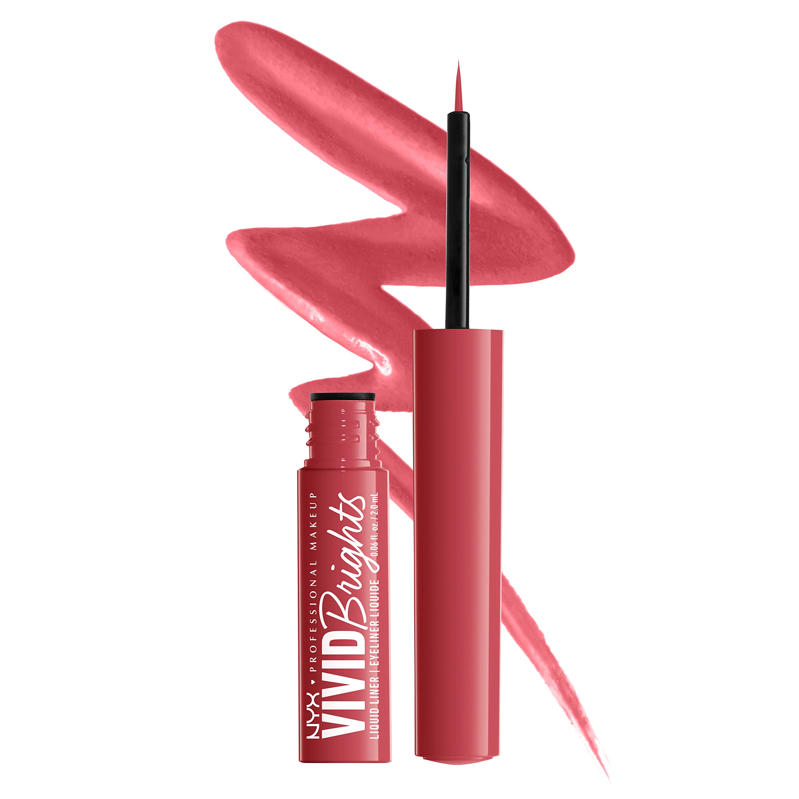 NYX PROFESSIONAL MAKEUP Vivid Brights Liquid Liner, SmearResistant Eyeliner with Precise Tip  On Red