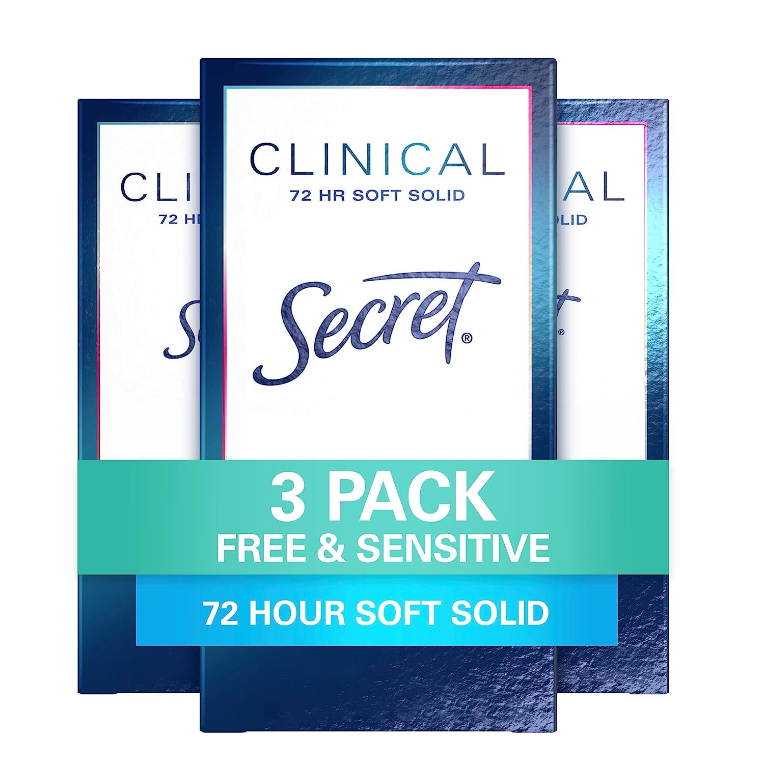 Secret Clinical Strength Soft Solid Antiperspirant And Deodorant For Women, Free  Sensitive, 16 Oz, Pack Of 3