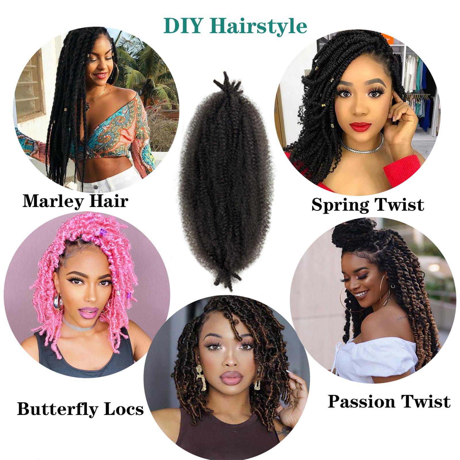 18 Inch Wrapping Hair For Soft Locs, Cuban Twist Hair 3 Packs Pre-Separated Springy Afro Twist Hair Extension For Women Kids, Ki