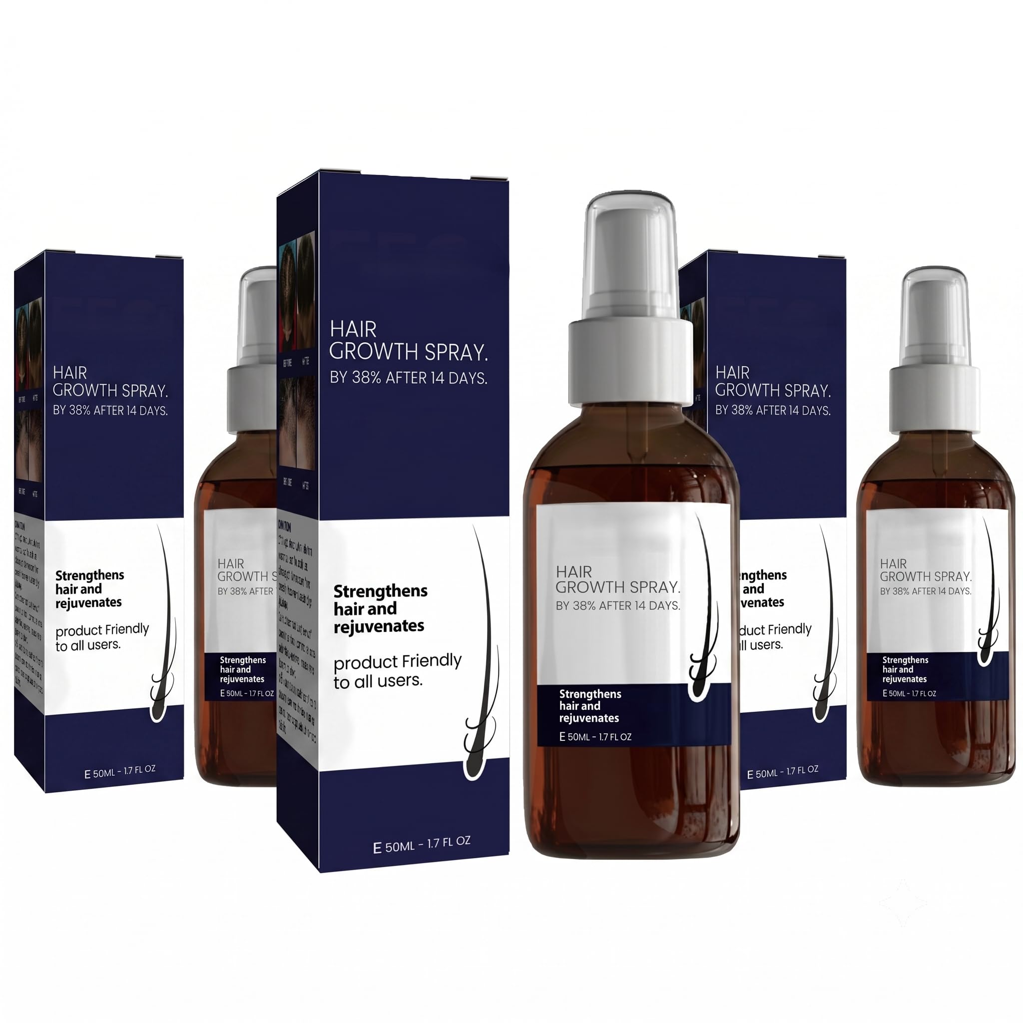 Hair Growth Spray with Biotin, Peppermint Oil and Polygonum Root Extract, Strengthens Follicles, Prevents Hair Loss, 1.7 Fl Oz, 