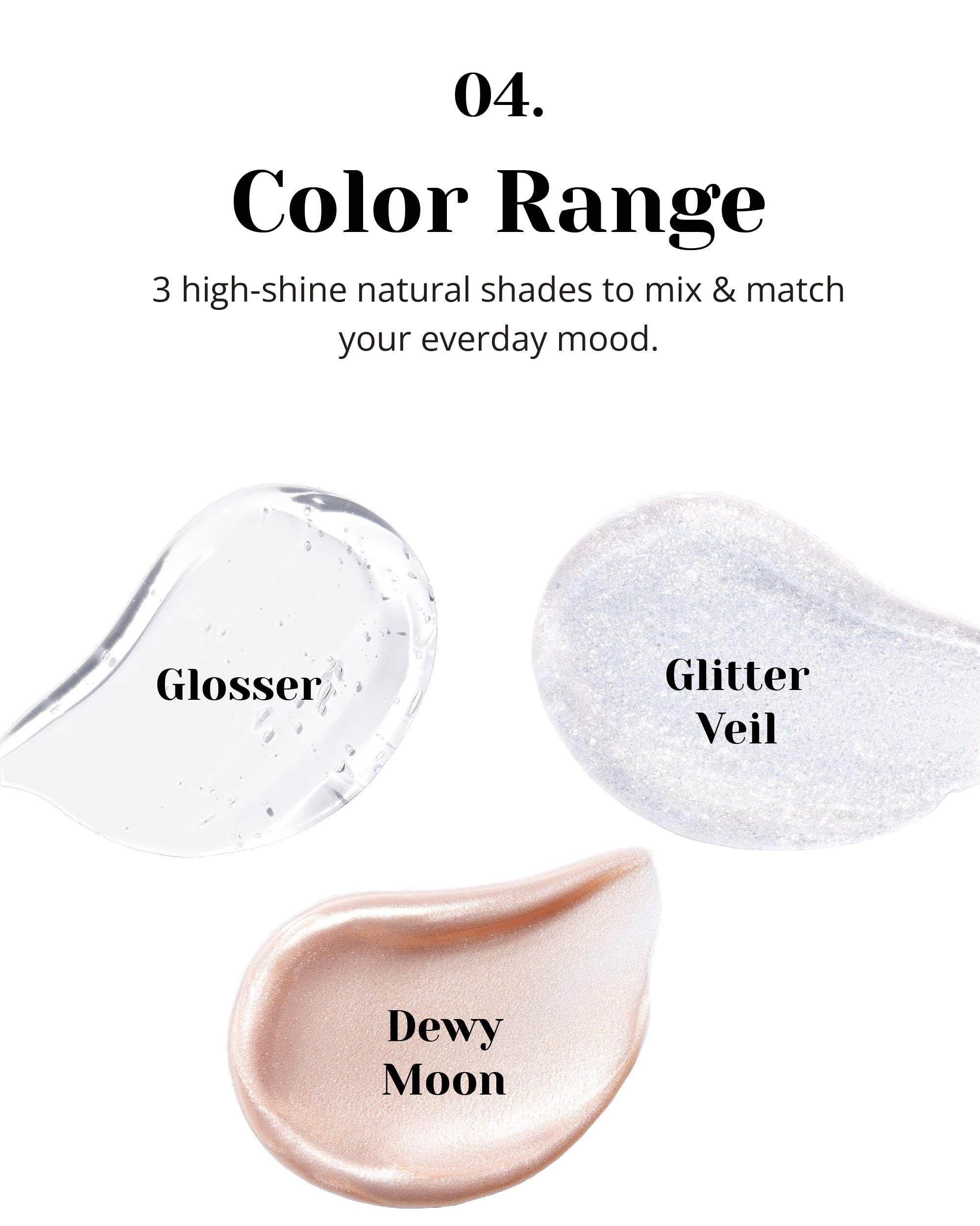 Glint Liquid Gel Highlighter (Glitter Veil, 0.1Oz) - Multi-Use Face & Body Gloss For Smooth Glow, Long-Lasting Illuminator Balm