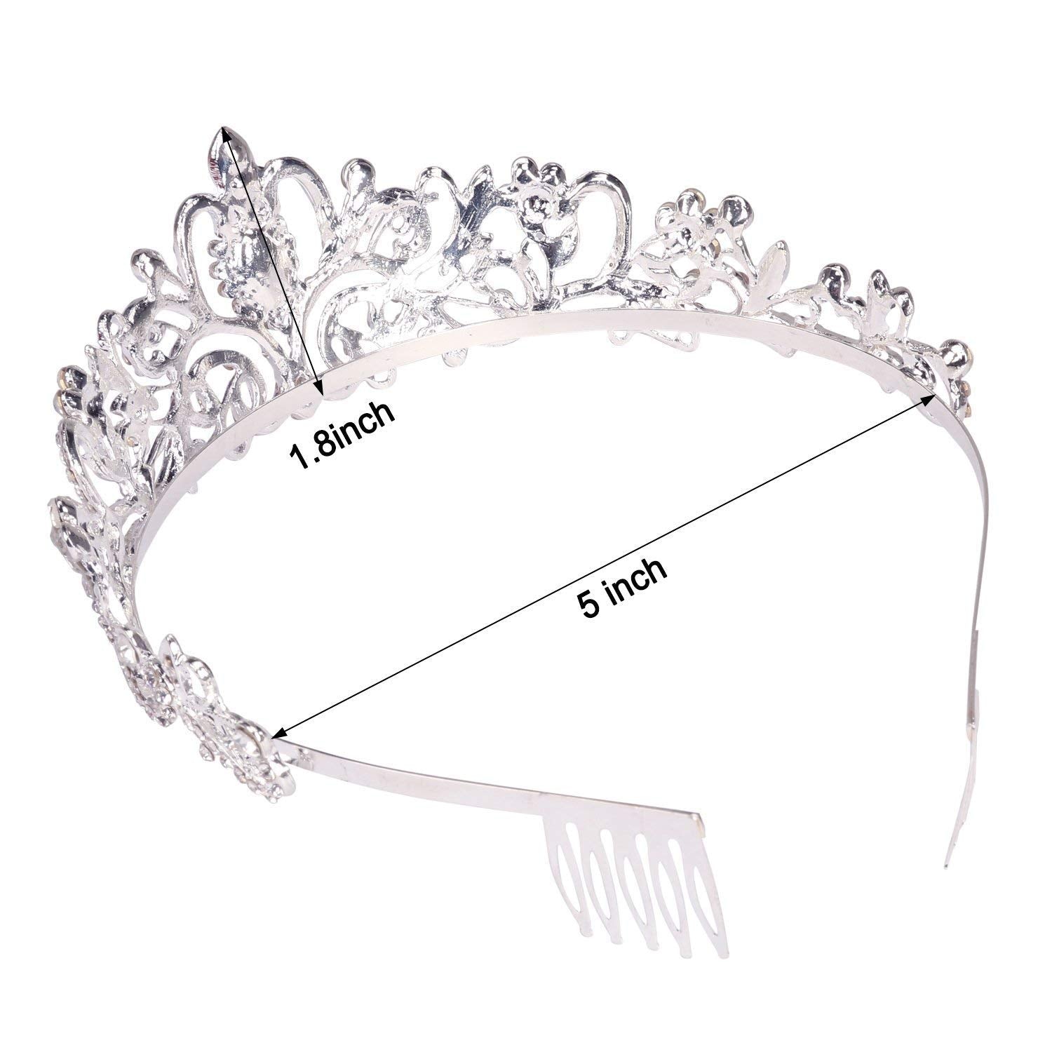 Cocide Blue Tiara Crowns Crystal Headband Princess Rhinestone Crown With Combs Bride Headbands Bridal Wedding Prom Birthday Part
