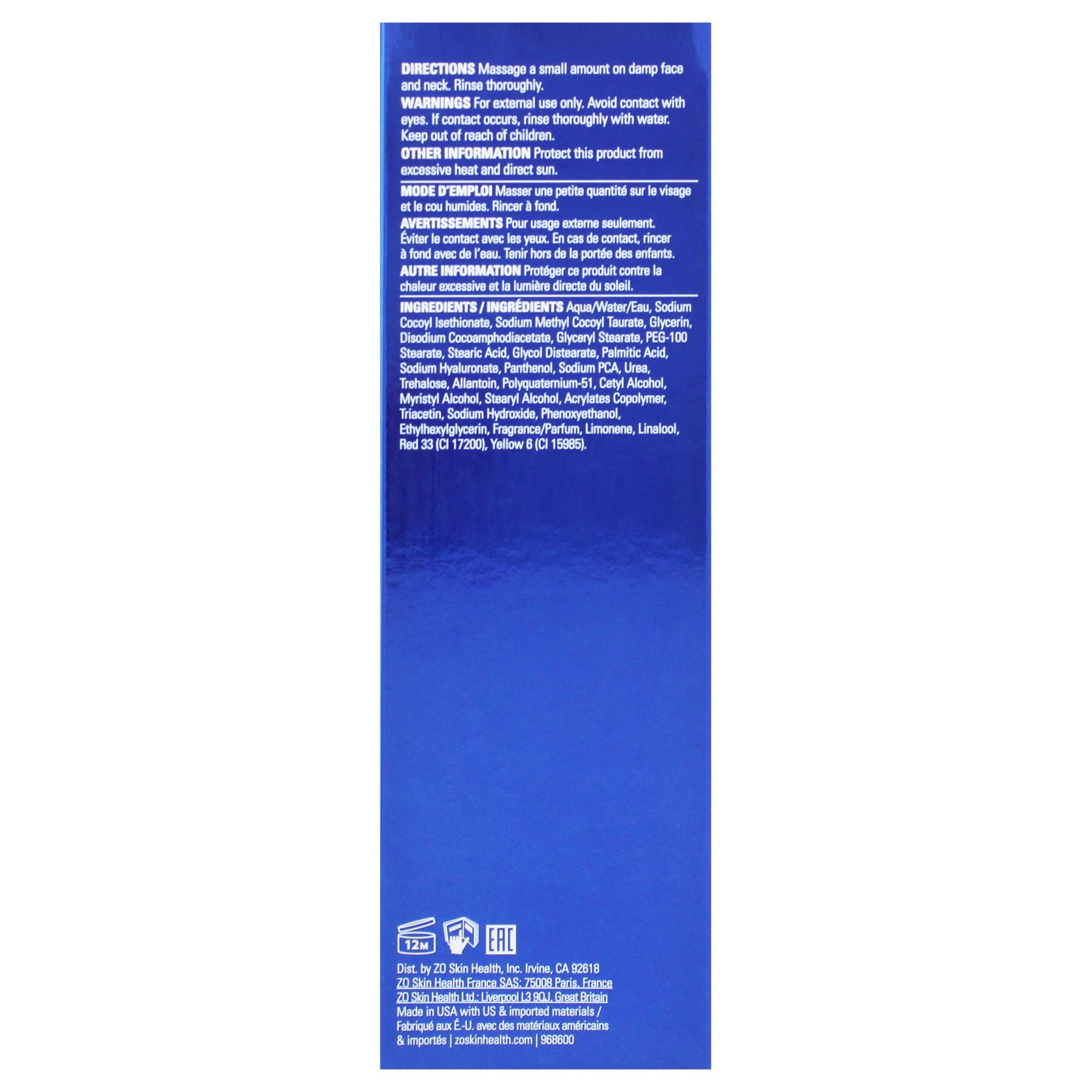 Zo Skin Health Hydrating Cleanser Normal To Dry Skin For Unisex - 6.7 Oz Cleanser