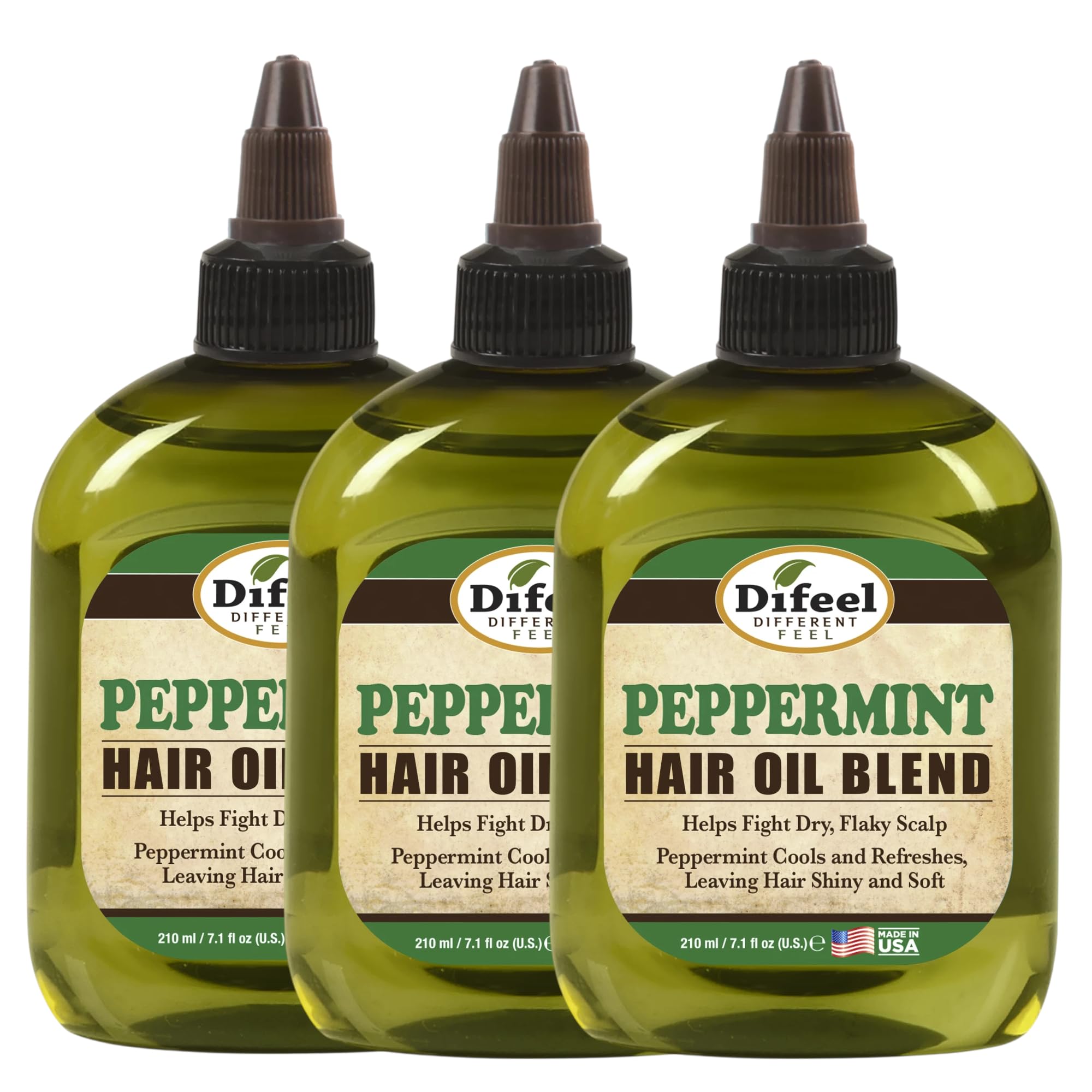 Difeel Peppermint Hair Oil Blend 7.1 Ounce (3Pack)