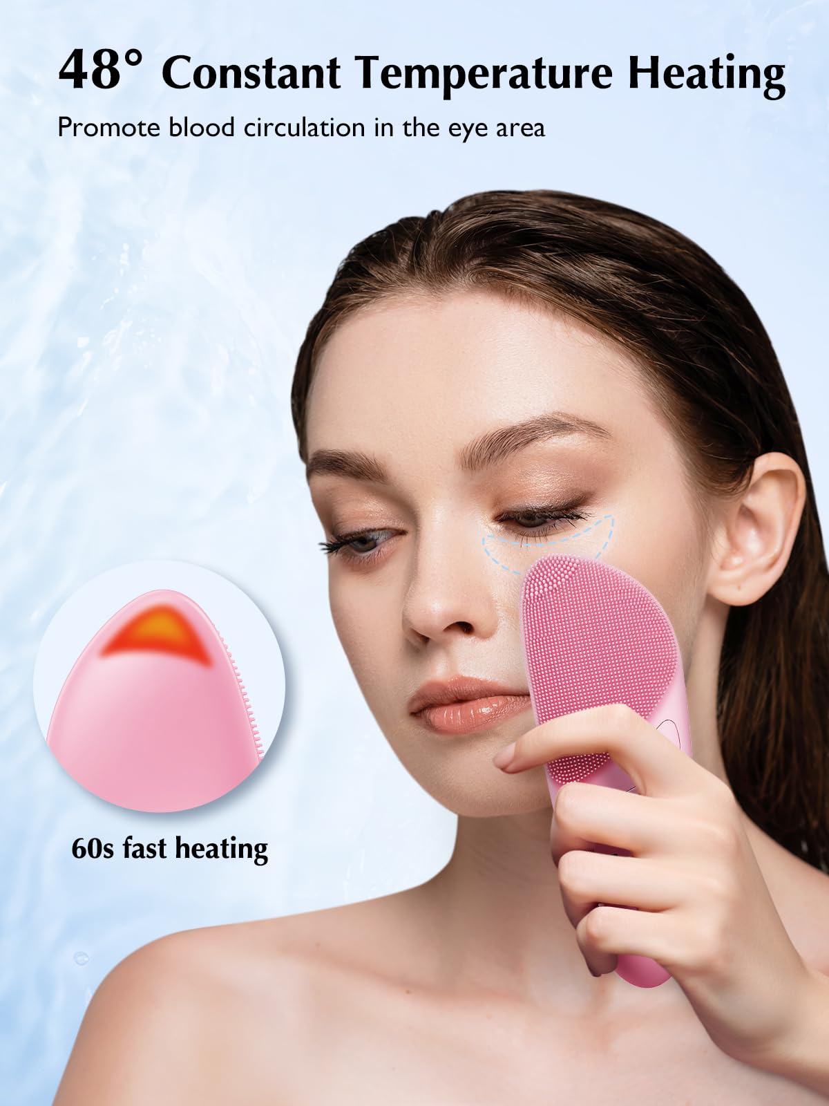 Coslus Facial Cleansing Brush Silicone Face Scrubber: Waterproof Rechargeable Face Wash Brush, 4 Cleansing Modes, Electric Face