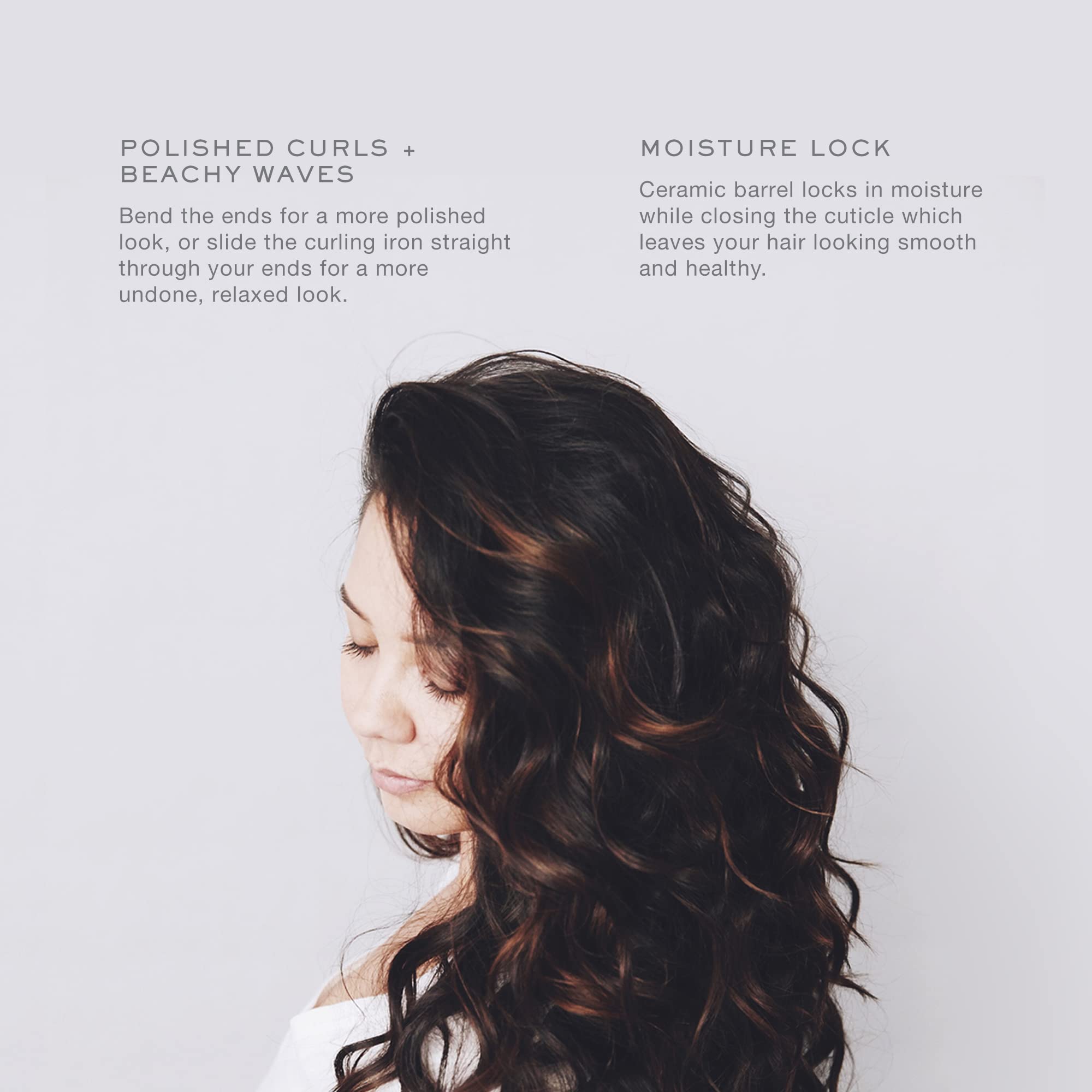 Kristin Ess Hair 1.25 -Inch Ceramic Curling Iron for Beach Waves + Curls for Medium and Long Hair, Soft Heat Technology for Smoo