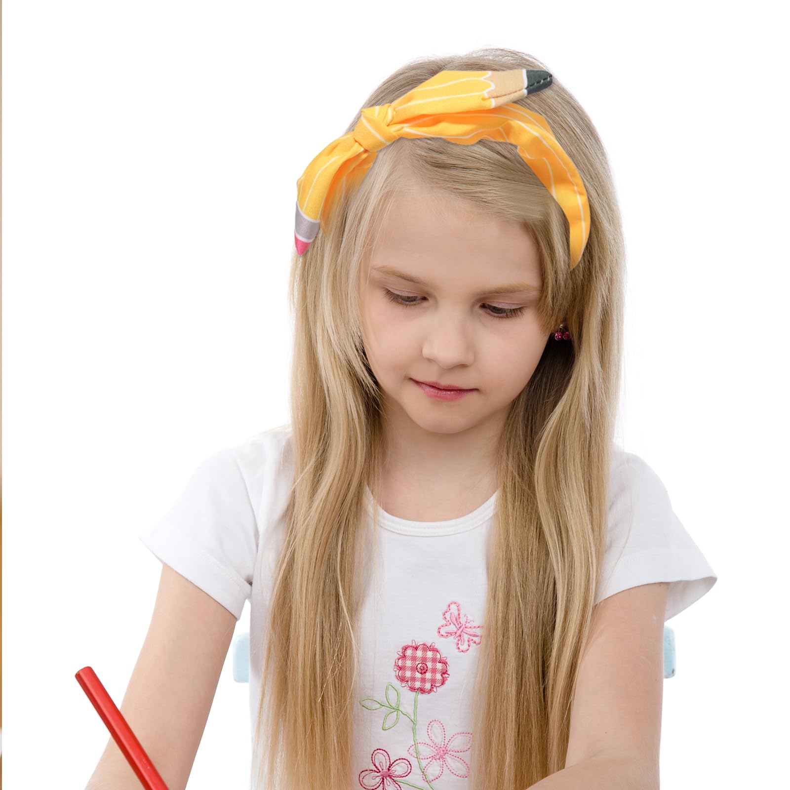Back To School Pencil Headband Yellow Teacher Headbands For Women First Day Of School Student Outfits Hair Bows Hair Bow Band Cu
