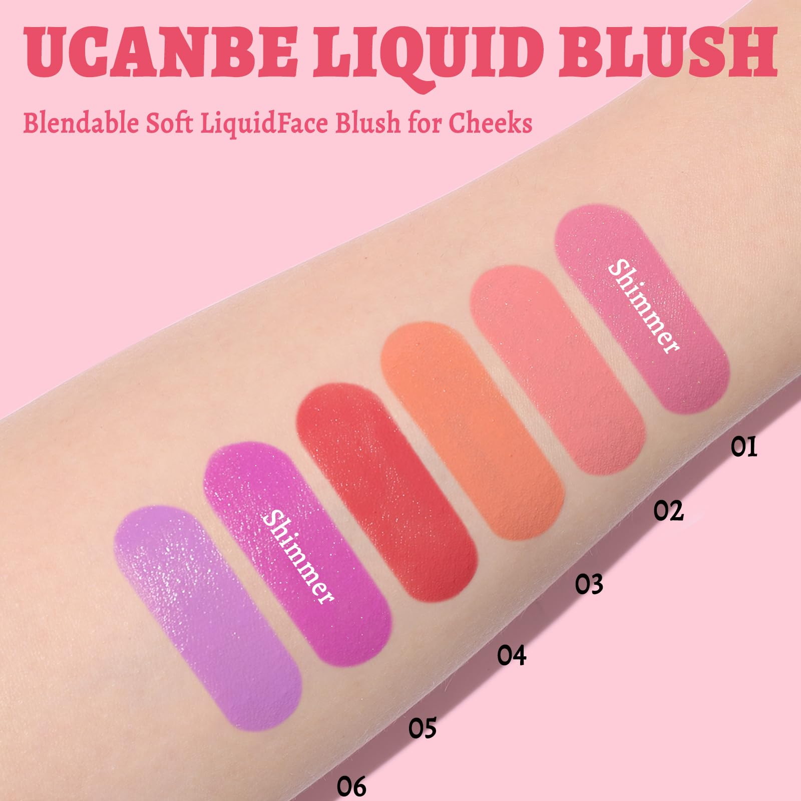 Ucanbe Liquid Matte Blush Makeup For Cheeks, Highly Pigmented, Long Lasting, Anti-Scratch, Natural-Looking, Daily Use Makeup Blu