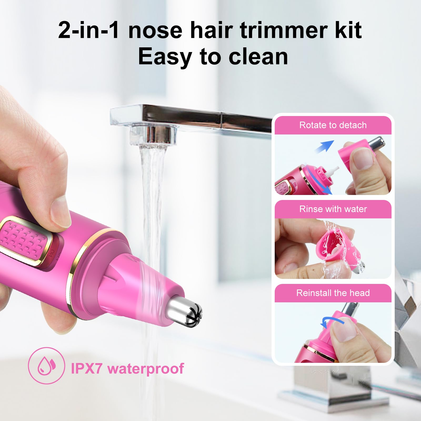 Nose Hair Trimmer For Women, 2024 Painless Usb Rechargeable Nose Hair Trimmer, Ear And Nose Hair Trimmer For Women, Professional