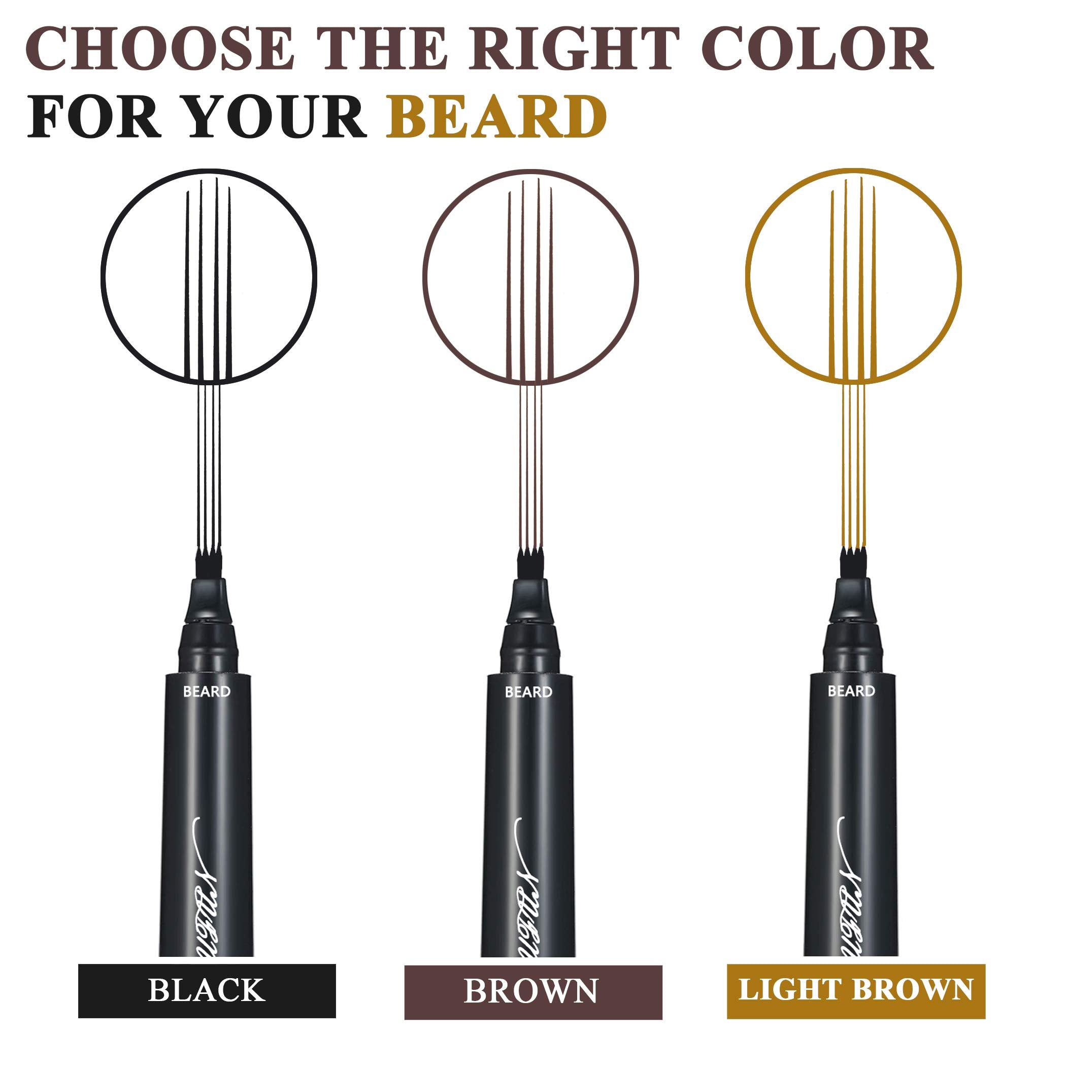 Beard Pencil Filler For Men - Sweat Proof, Water Resistance, Long Lasting & Natural Finish Barber Pencil, Enhance Facial Hair, M