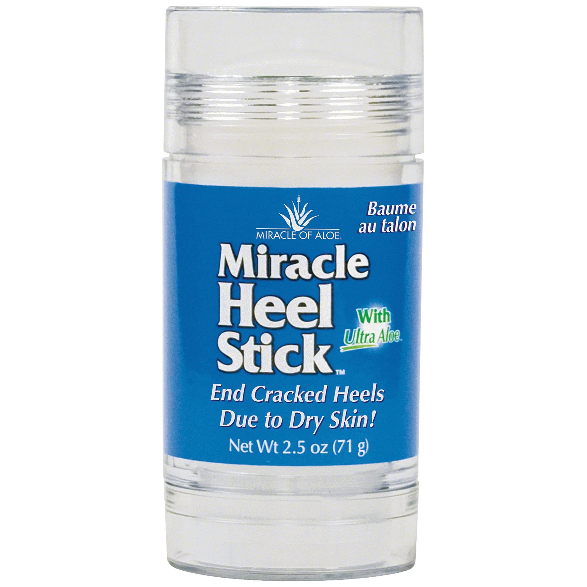 Miracle Of Aloe, Miracle Heel Stick - Gel Socks Combo With Ultraaloe, 2.5 Ounce Stick And Silicone Moisturizing Gel Heel Socks