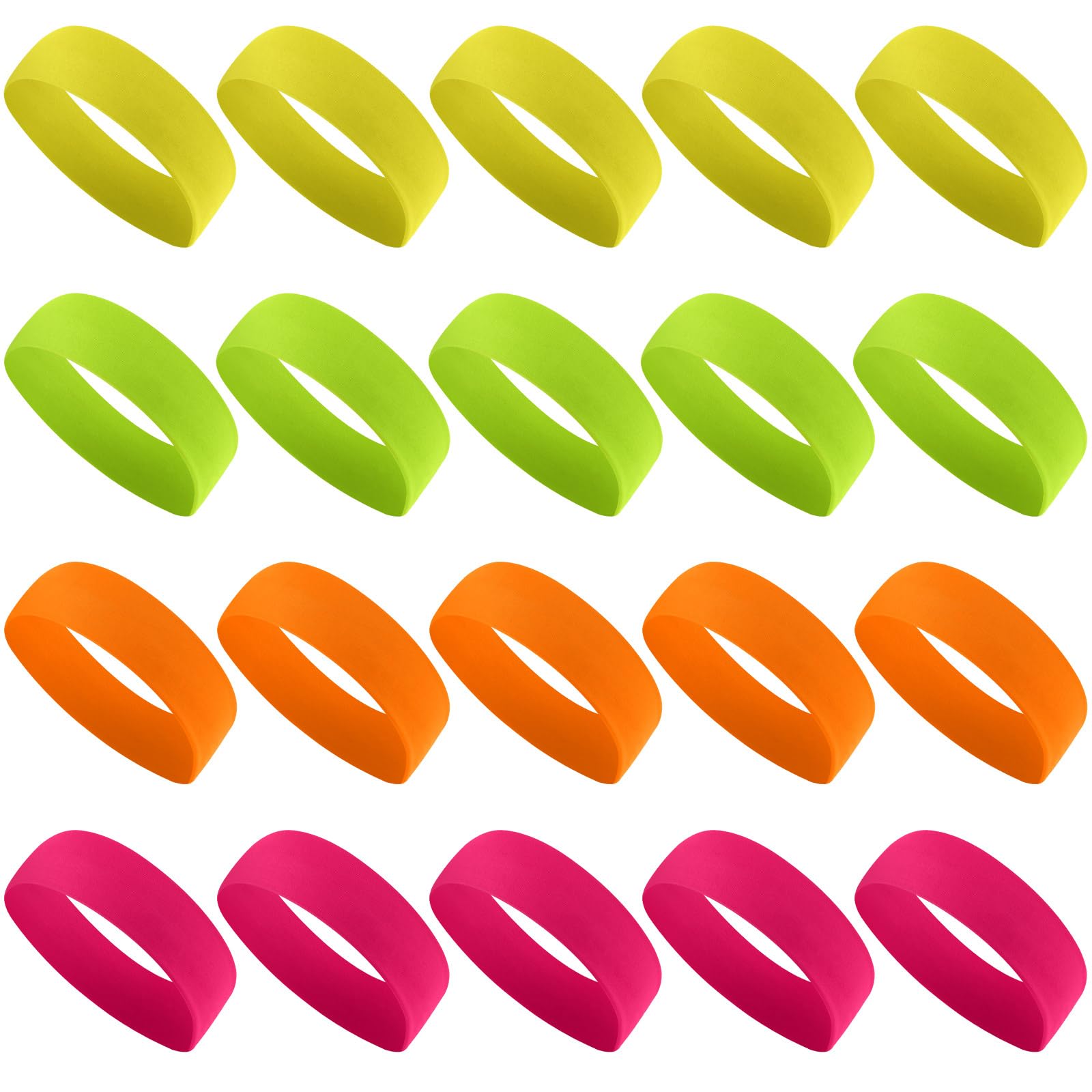 Hotop 20 Pcs Sport Headbands for Girls Women Non Slip Stretchy Soft Fabric Elastic Headband Bulk for Yoga DIY Team Gifts(Multico