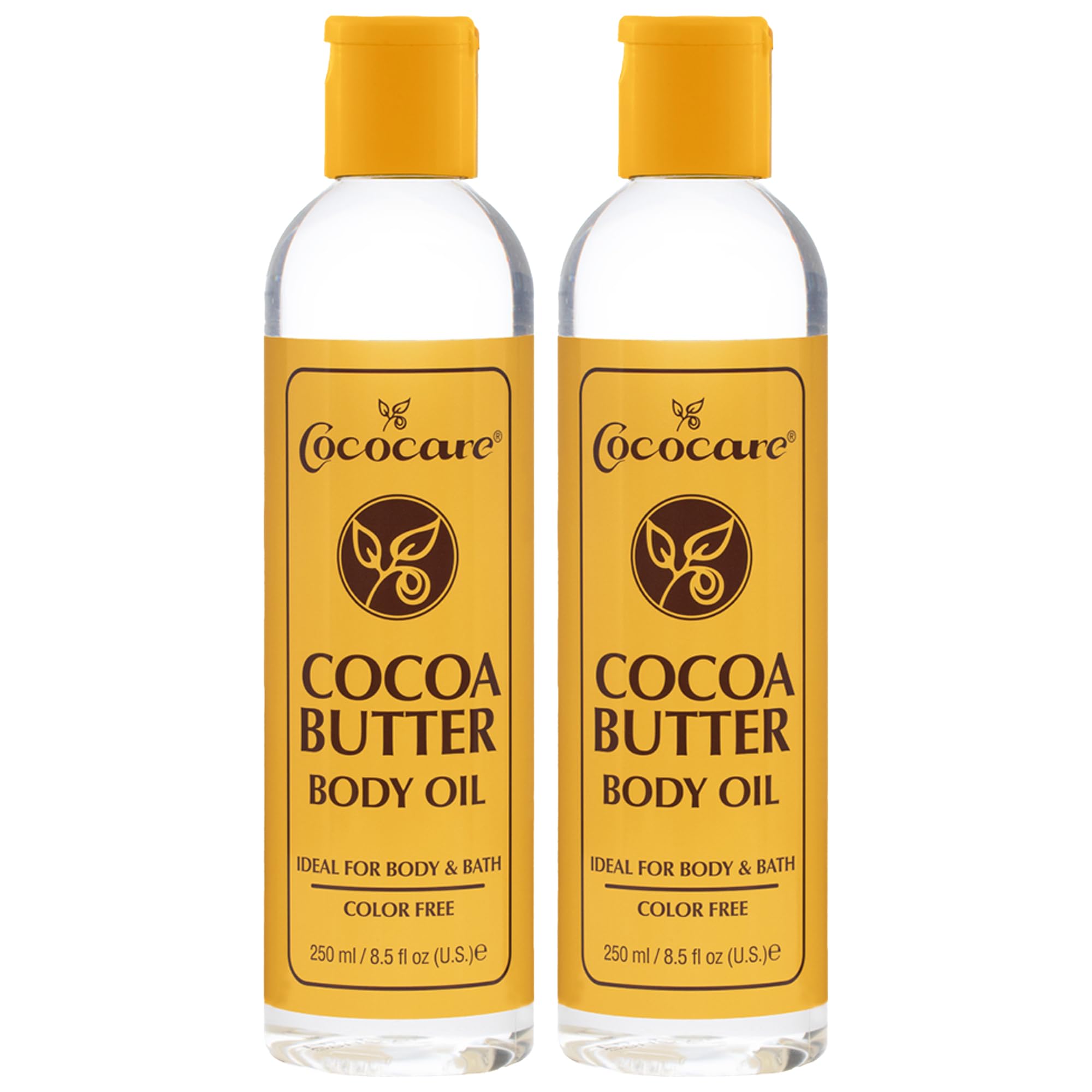 Cococare Cocoa Butter Body Oil 8.5 Fl Oz - Lightweight and Fast Absorbing - 2 Pack