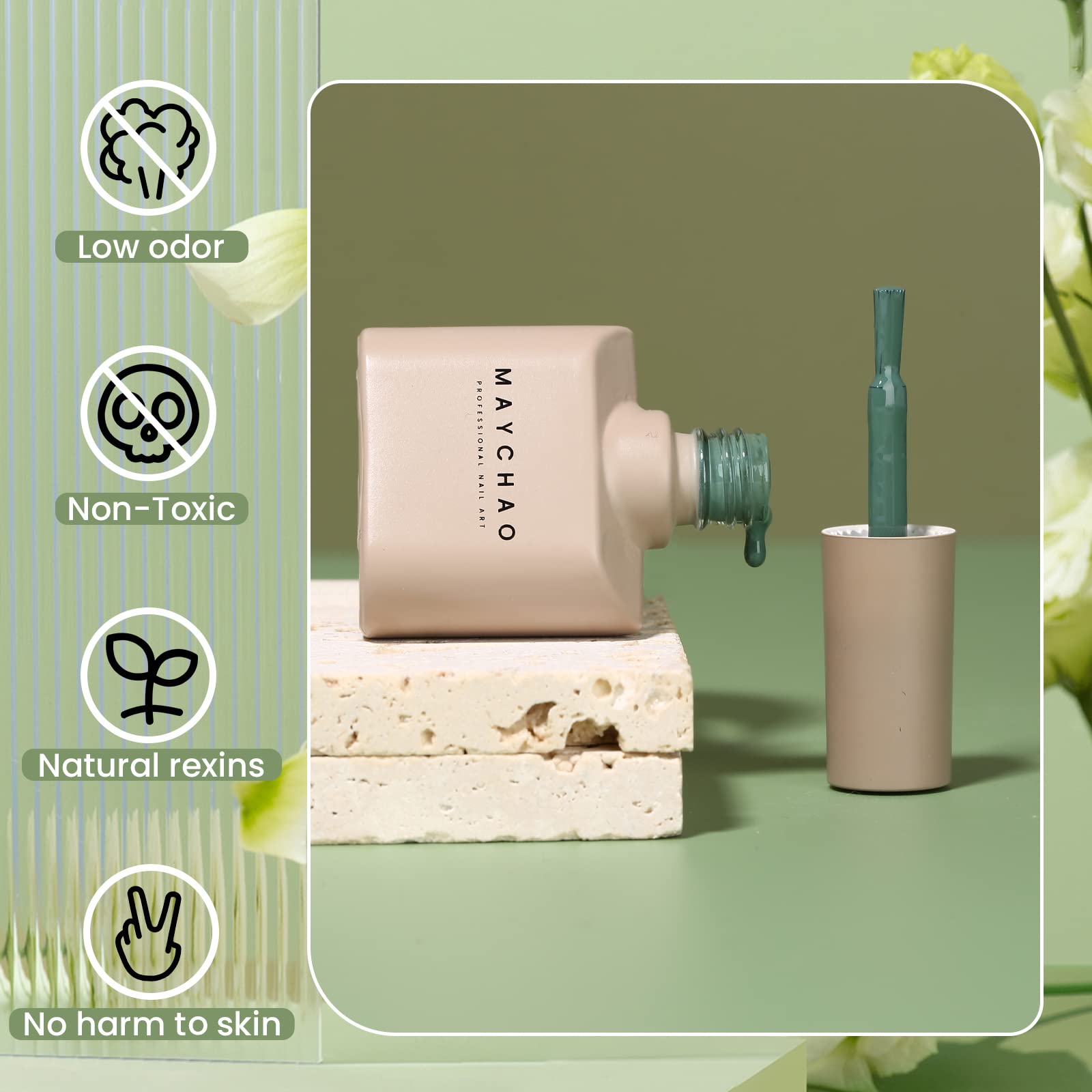 Maychao 15Ml Sage Green Gel Nail Polish 1Pc Green Gel Polish Soak Off Uv Led Nail Gel Polish Nail Art Starter Manicure Salon Diy