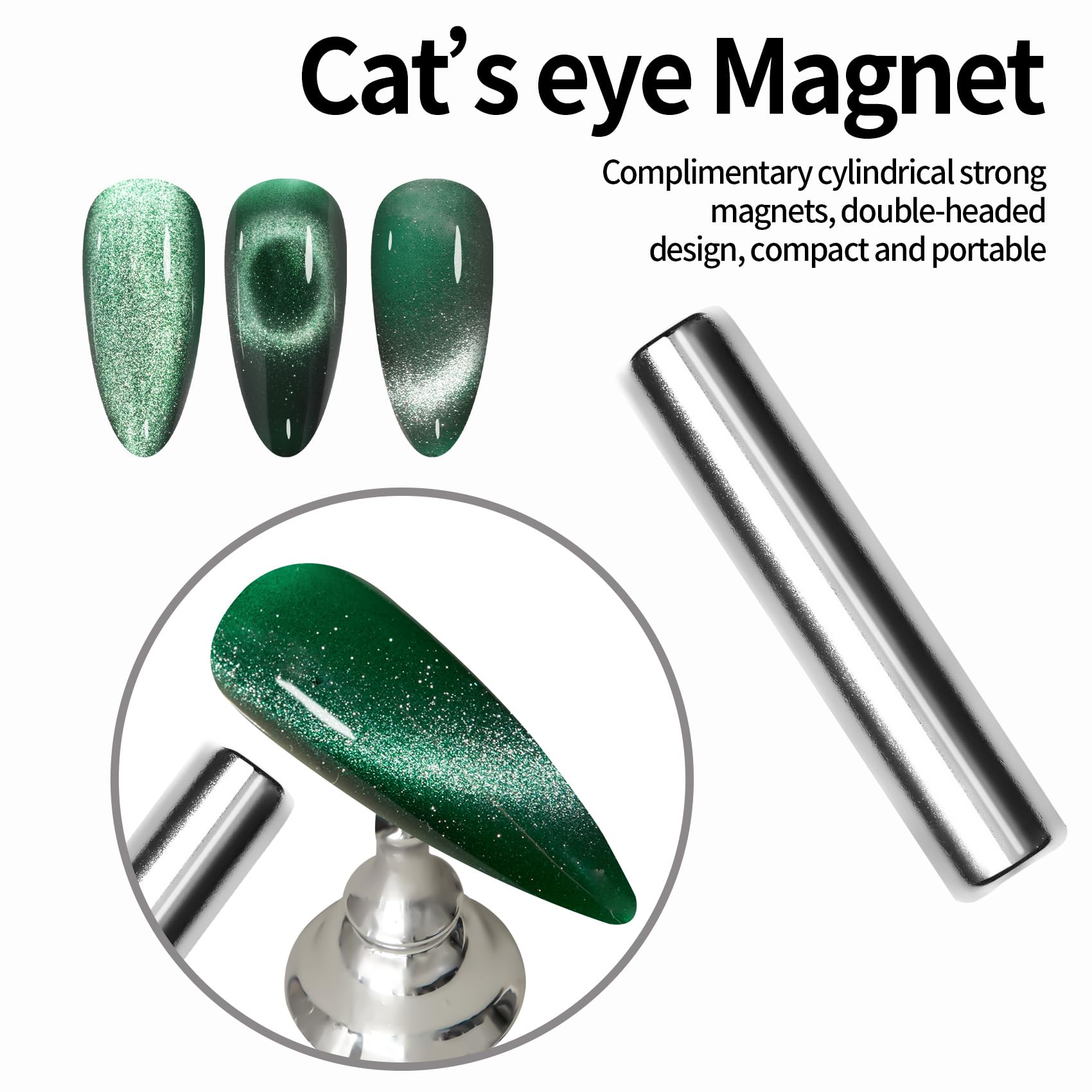 Maychao 15Ml Cat Eye Gel Nail Polish 1Pc Green Gel Polish With Magnet Soak Off Holographic Magnetic Nail Polish For Nail Art Man