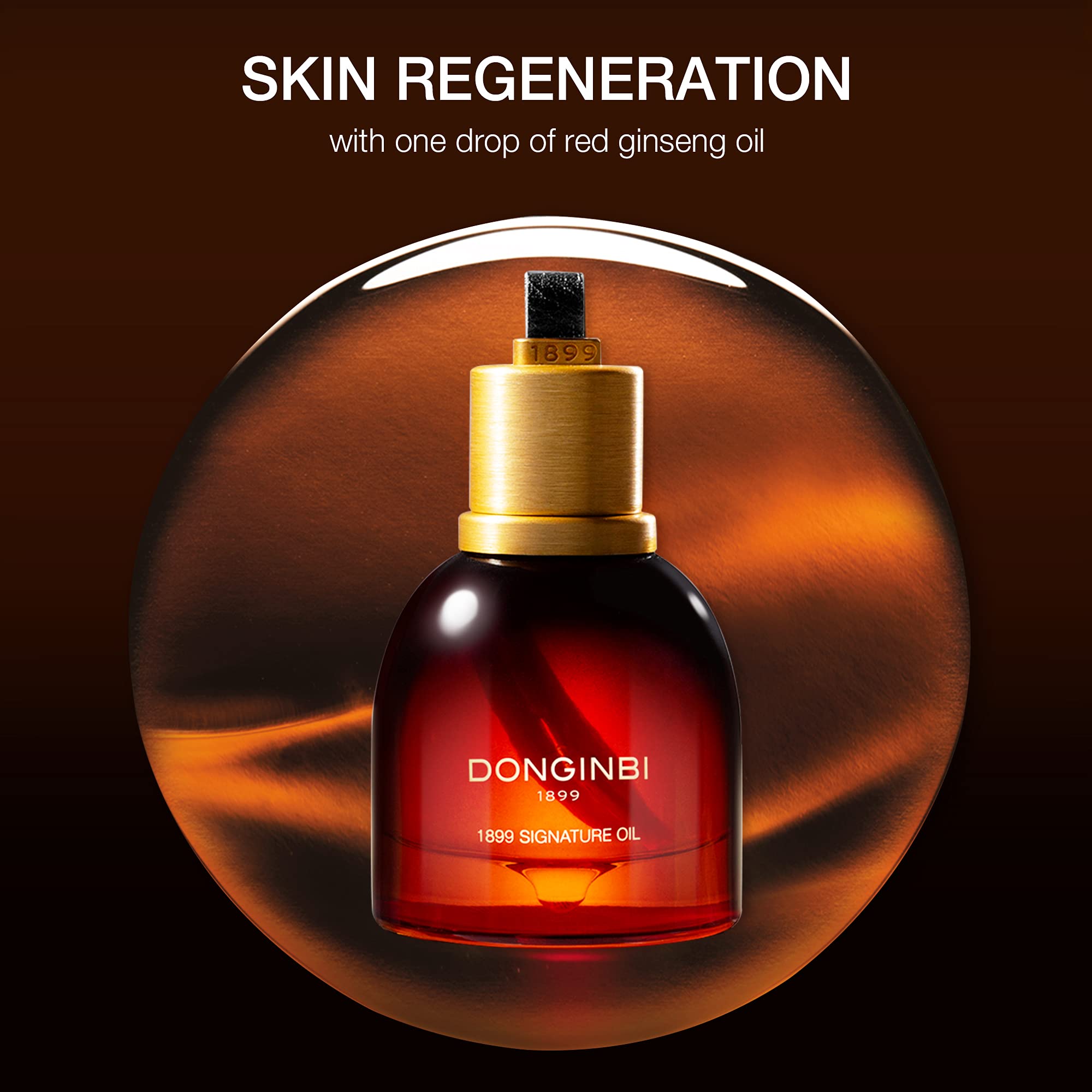 Donginbi Korean Skin Care 1899 Signature Oil - Anti Aging Face Oil For Women With Red Ginseng Extraction Technology, Jojoba Seed