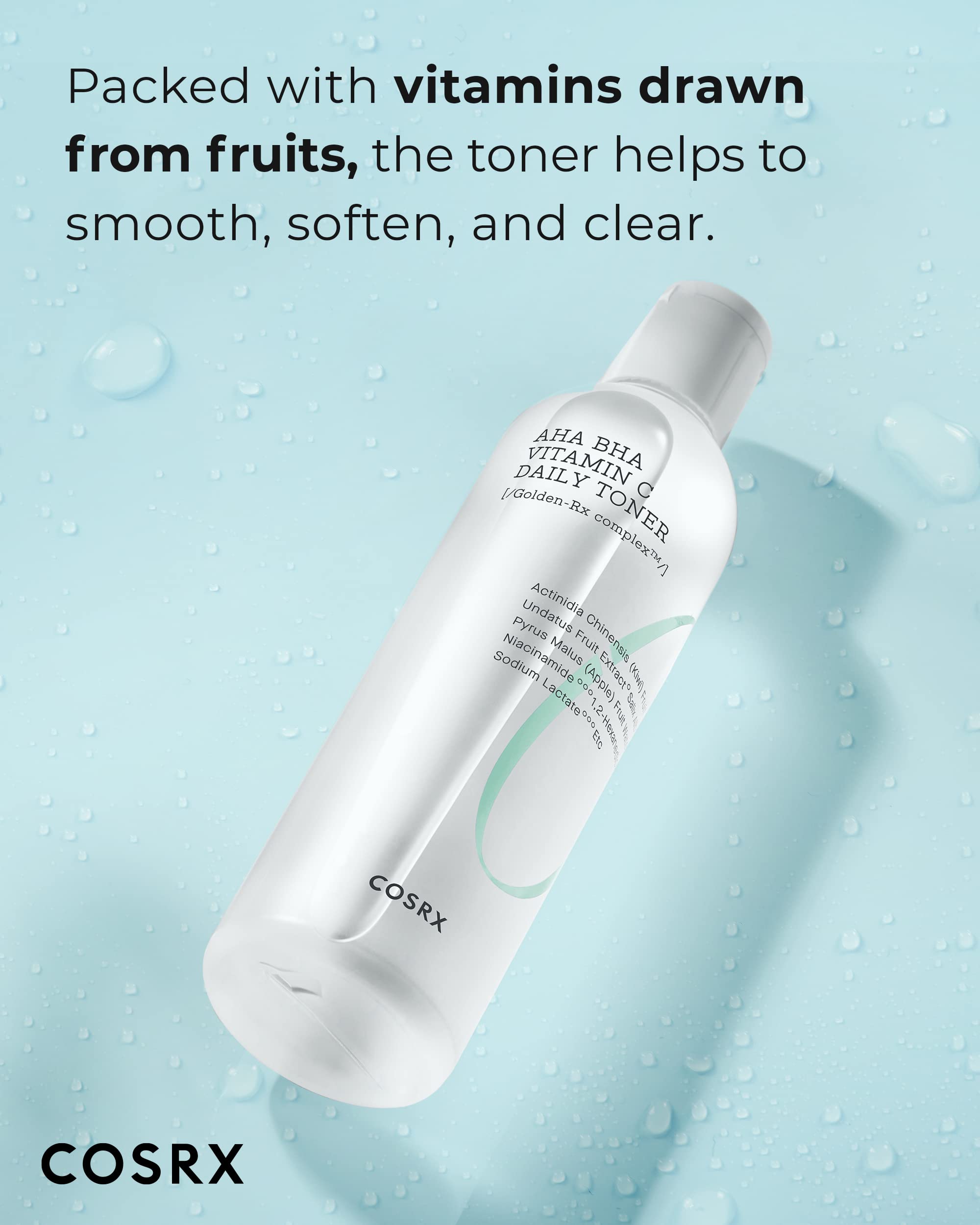Cosrx Abc Daily Toner, Korean Toner For Day & Night With Aha, Bha, & Vitamin C, Refreshing Exfoliating Toner For Clean Radiant S