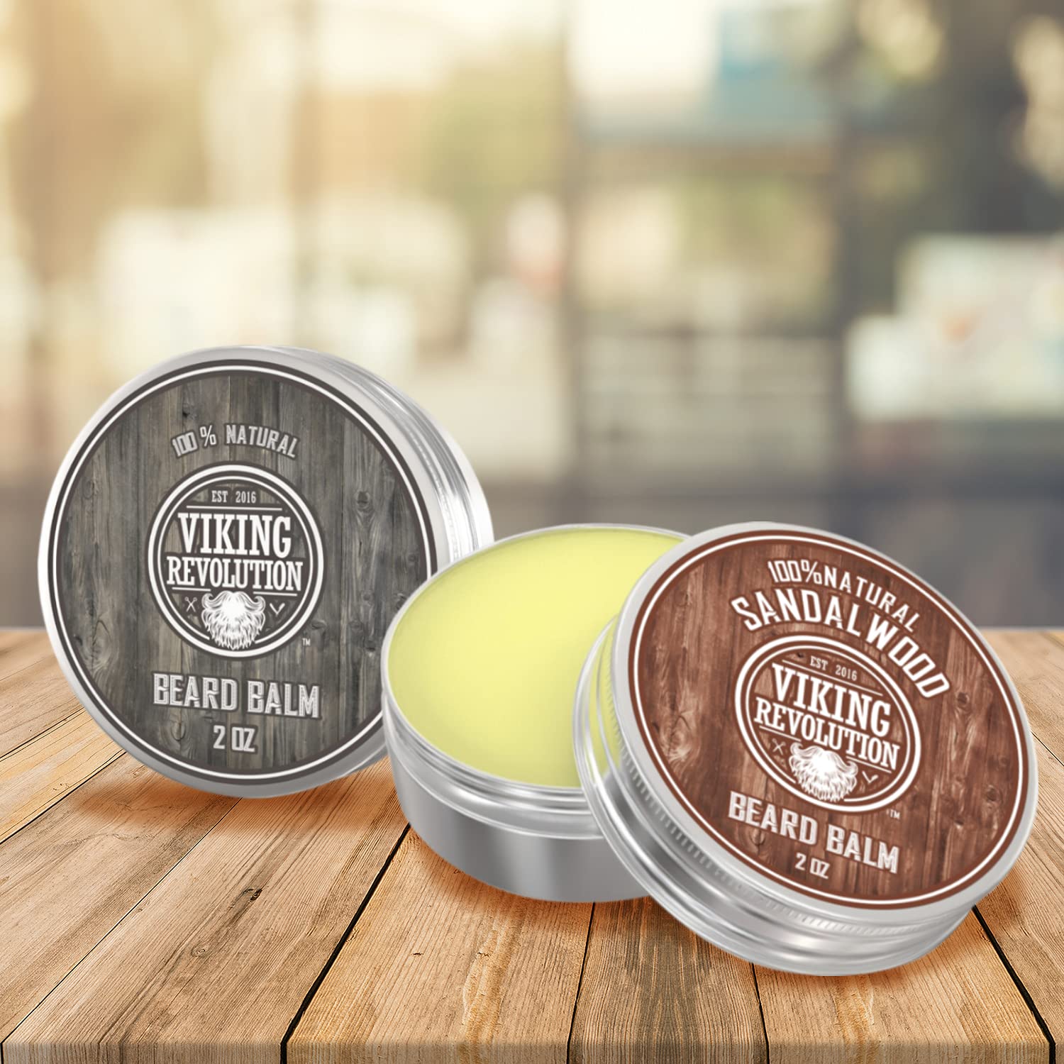 Viking Revolution Beard Balm - All Natural Grooming Treatment With Argan Oil & Mango Butter - Strengthens & Softens Beards & Mus