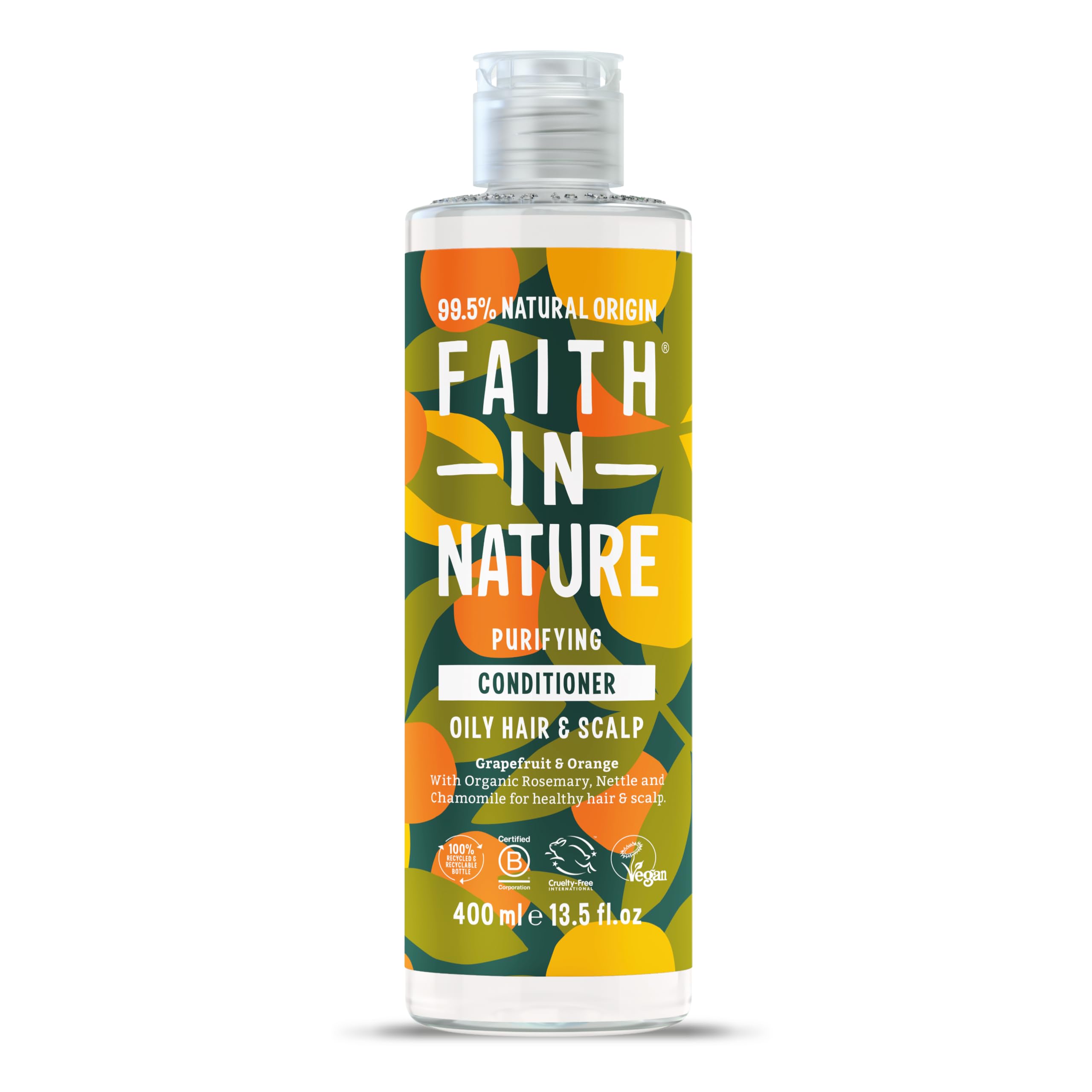 FAITH IN NATURE Natural Conditioner - Vegan & Cruelty Free, No SLS or Parabens - 13.5 fl oz, Grapefruit & Orange