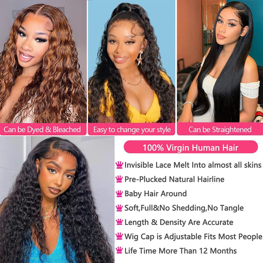 Water Wave Lace Front Wigs Human Hair Hd Wet And Wavy Lace Front Wigs Human Hair Glueless Water Wave Human Hair Wig For Black Wo