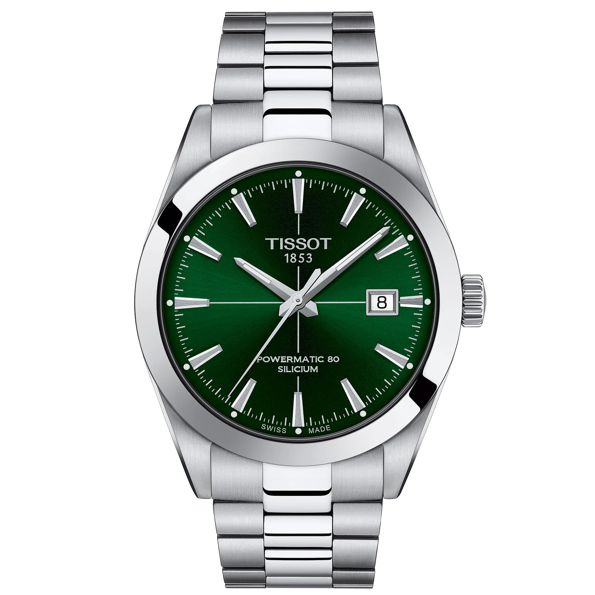 Tissot Mens Gentleman Auto Swiss Automatic Dress Watch with Stainless Steel Strap, Grey, 21 (Model: T1274071109101)